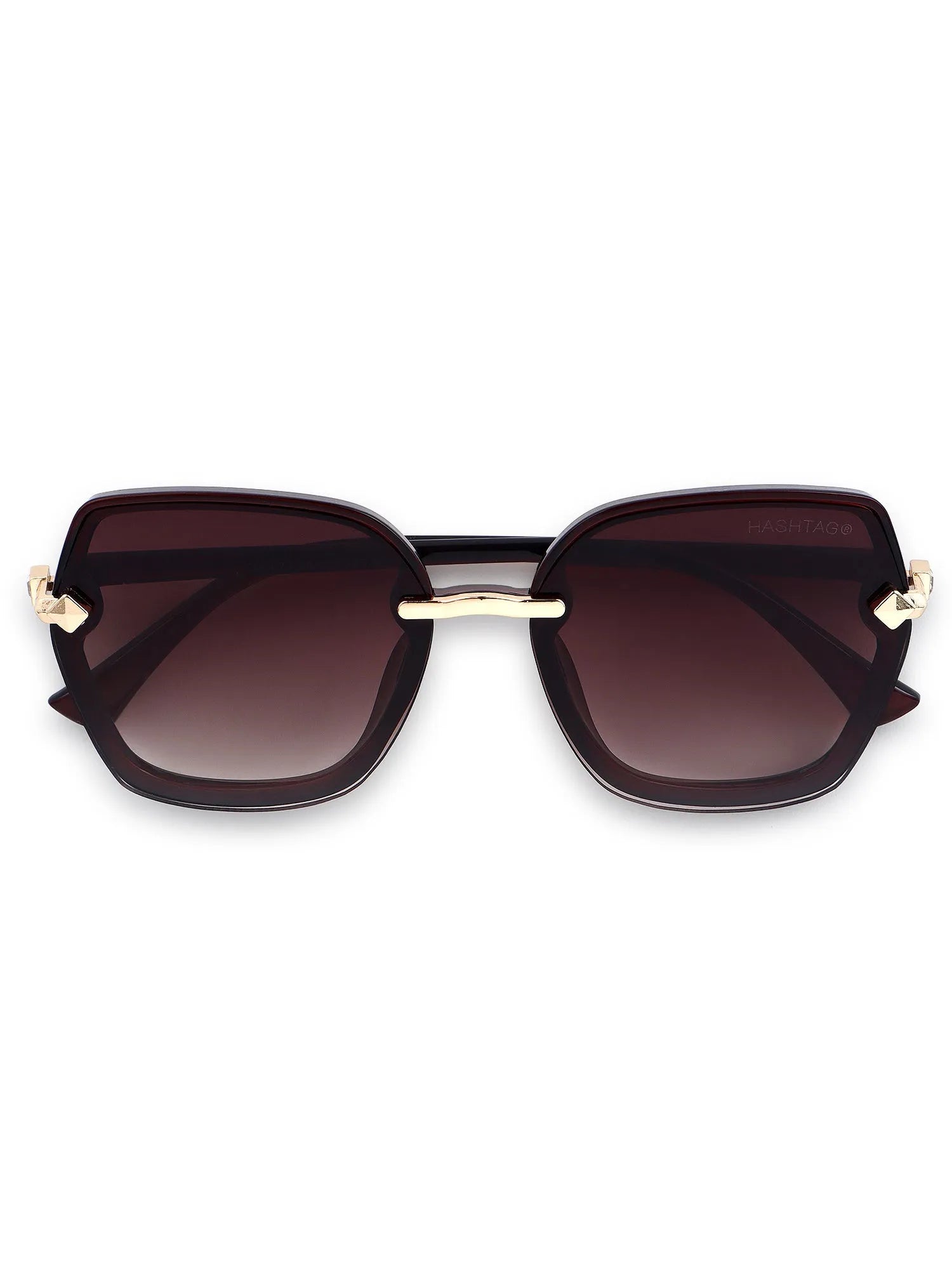 Xyrion | Gradient Brown Large Full Rim Butterfly Sunglasses for Men & Women [UV-protected]