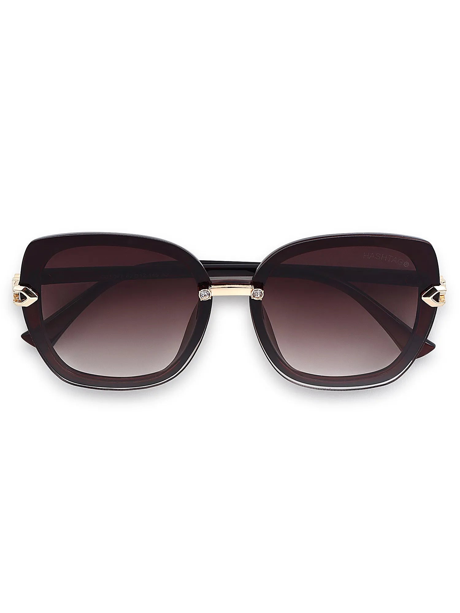 Thalron | Gradient Brown Large Full Rim Butterfly Sunglasses for Men & Women [UV-protected]