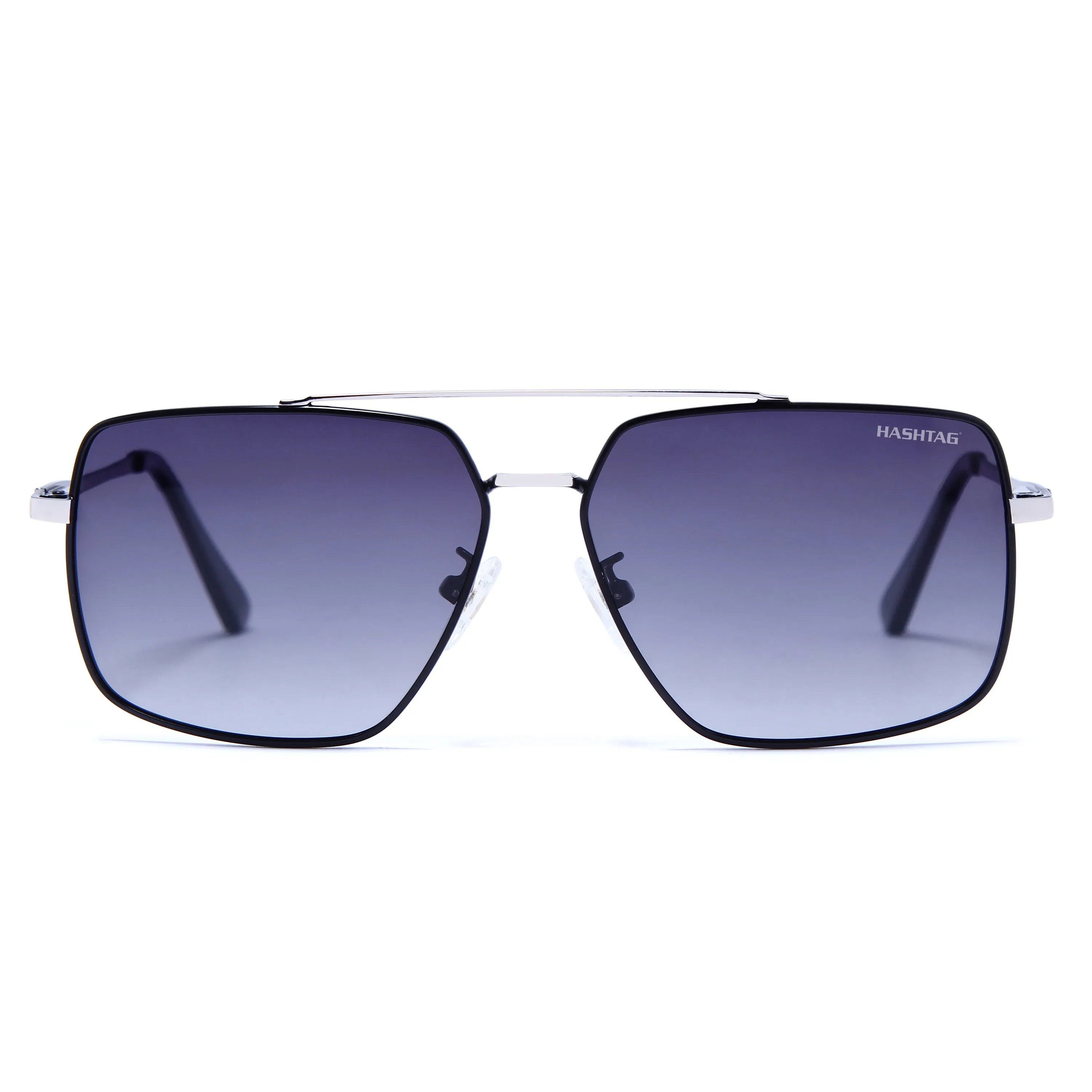 Kynra | Gradient Blue Large Full Rim Aviator Sunglasses for Men & Women [Polarized]