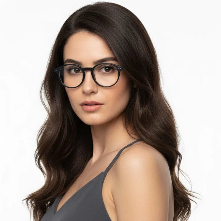 BluShield | Green Medium Full Rim CIRCLE Computer Glasses for Men & Women [Blue Block]