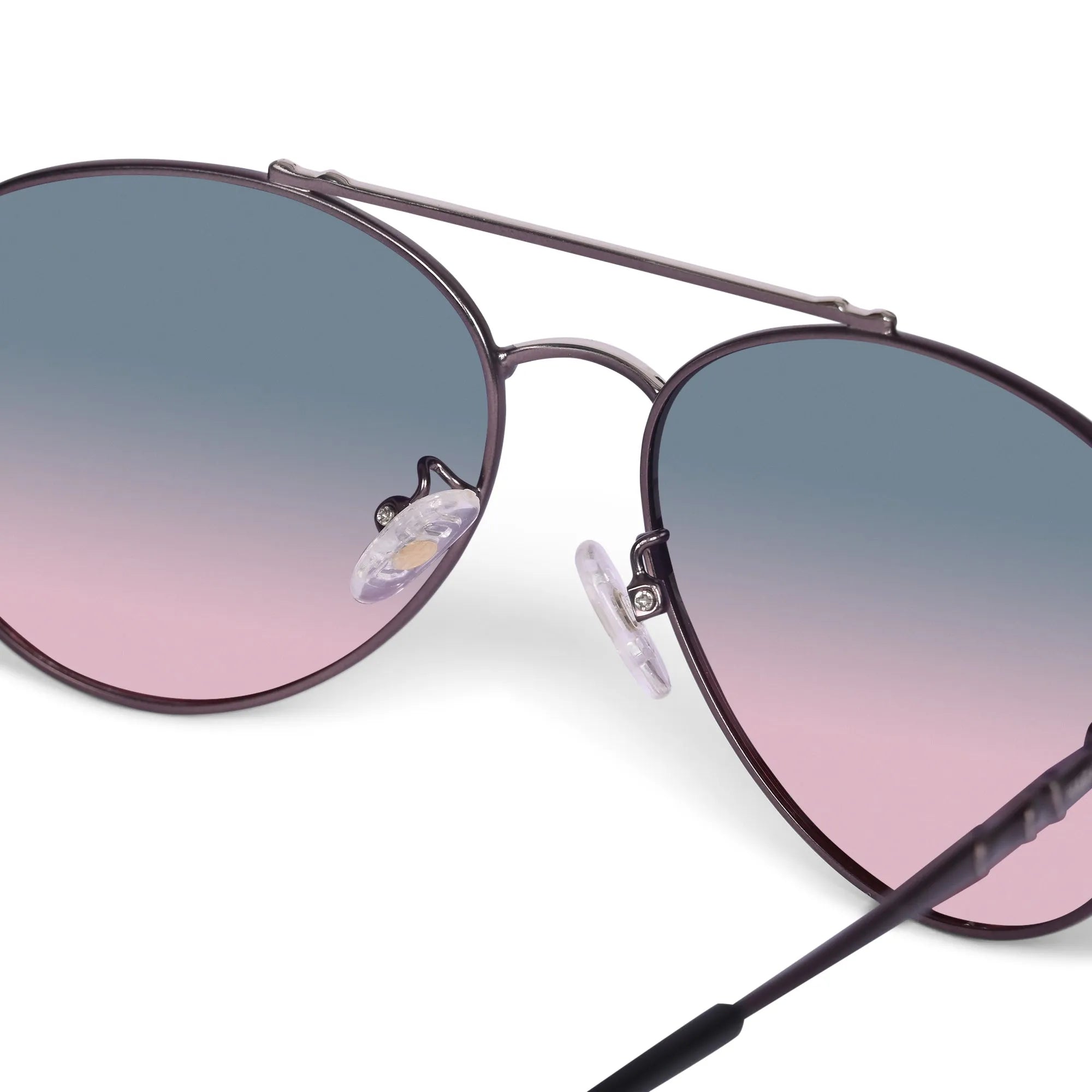 Valtor | Gradient Grey Purple Small Full Rim Aviator Sunglasses for Men & Women [Polarized]