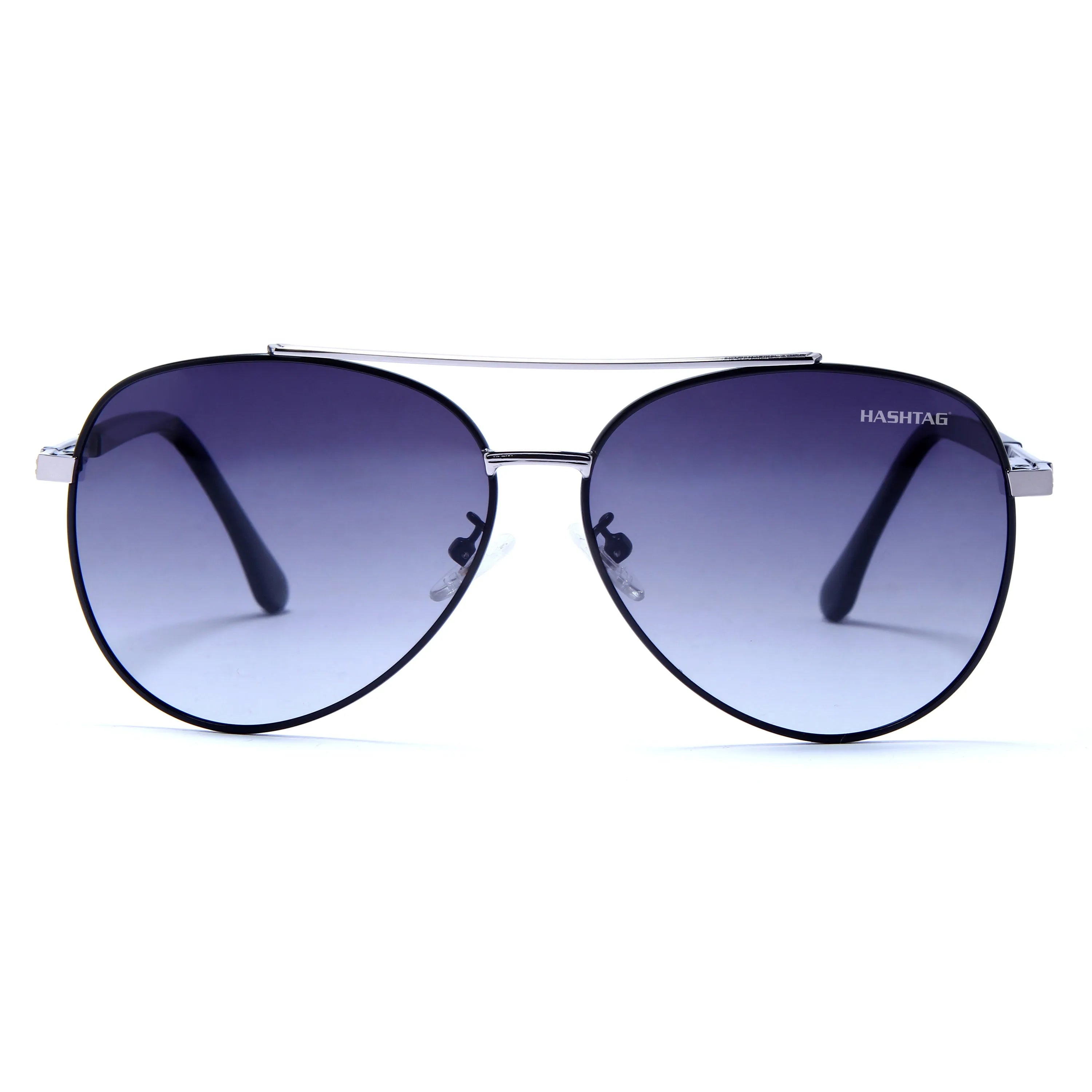 Ambience | Gradient Blue Large Full Rim Aviator Sunglasses for Men & Women [Polarized]