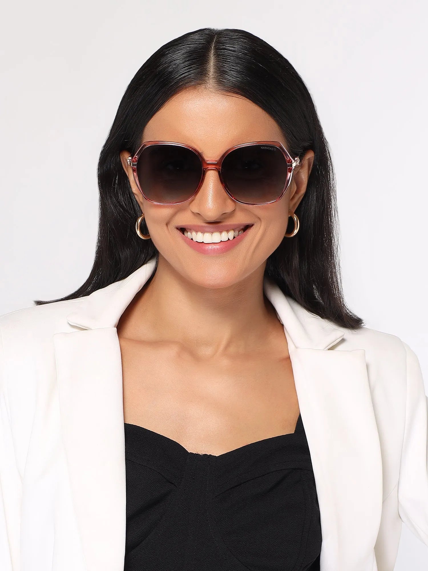 Titanis | Pink Large Full Rim Oval Sunglasses for Women [Polarized]