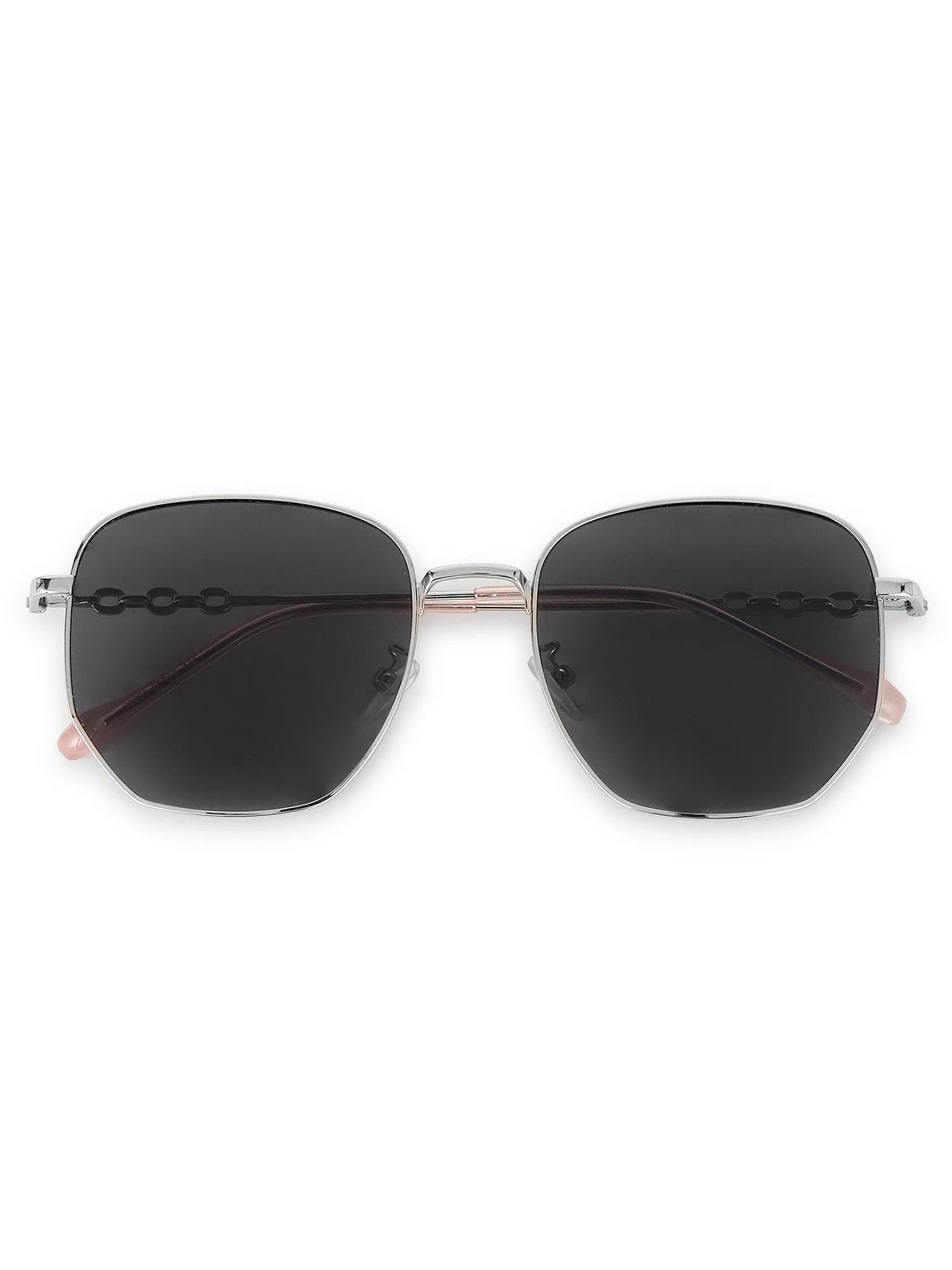 Solarion | Silver Large Full Rim Square Sunglasses for Men & Women [Polarized]
