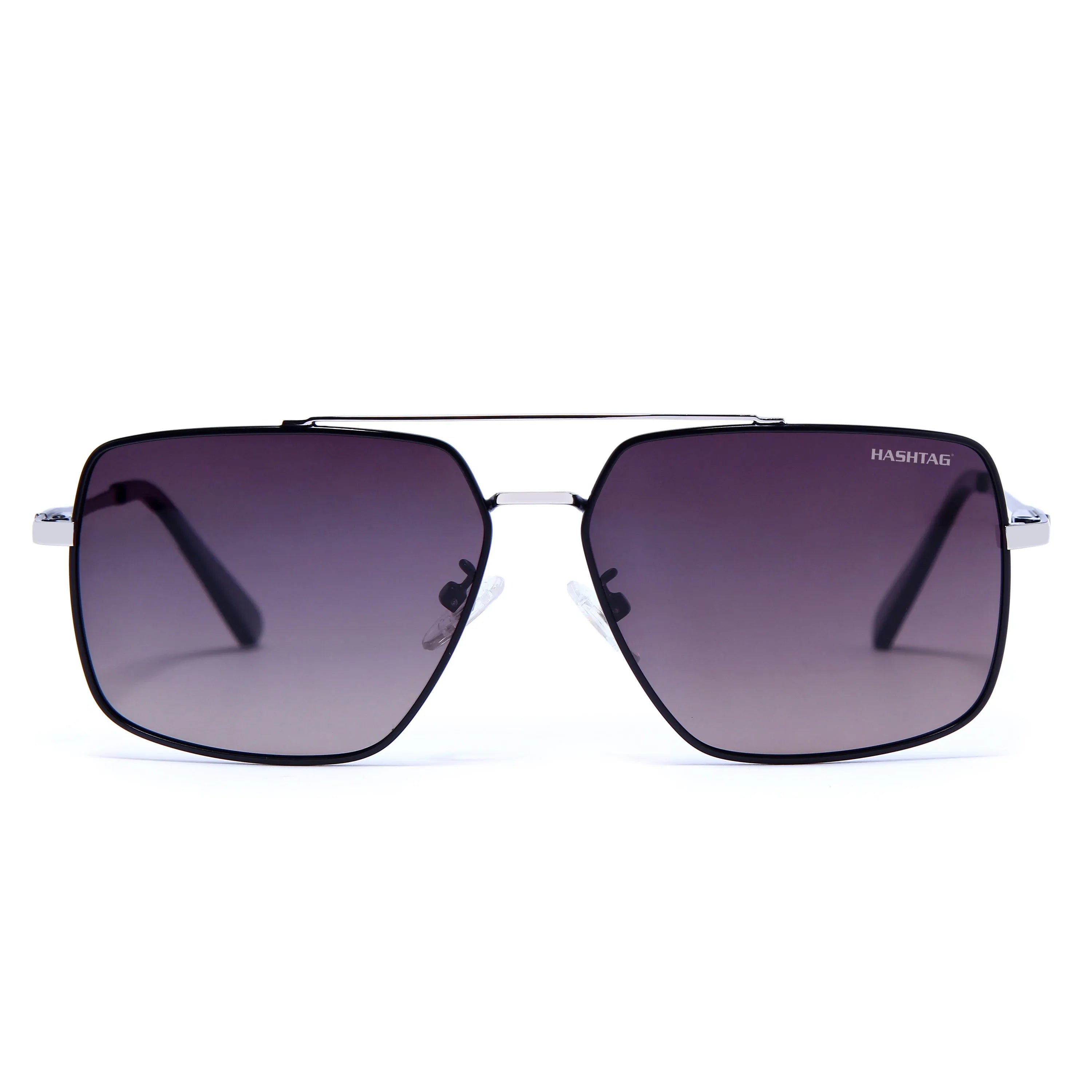 Kynra | Gradient pink Brown Large Full Rim Aviator Sunglasses for Men & Women [Polarized]