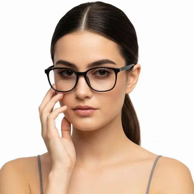 Clario | Black Medium Full Rim RECTANGLE Computer Glasses for Men & Women [Blue Block]