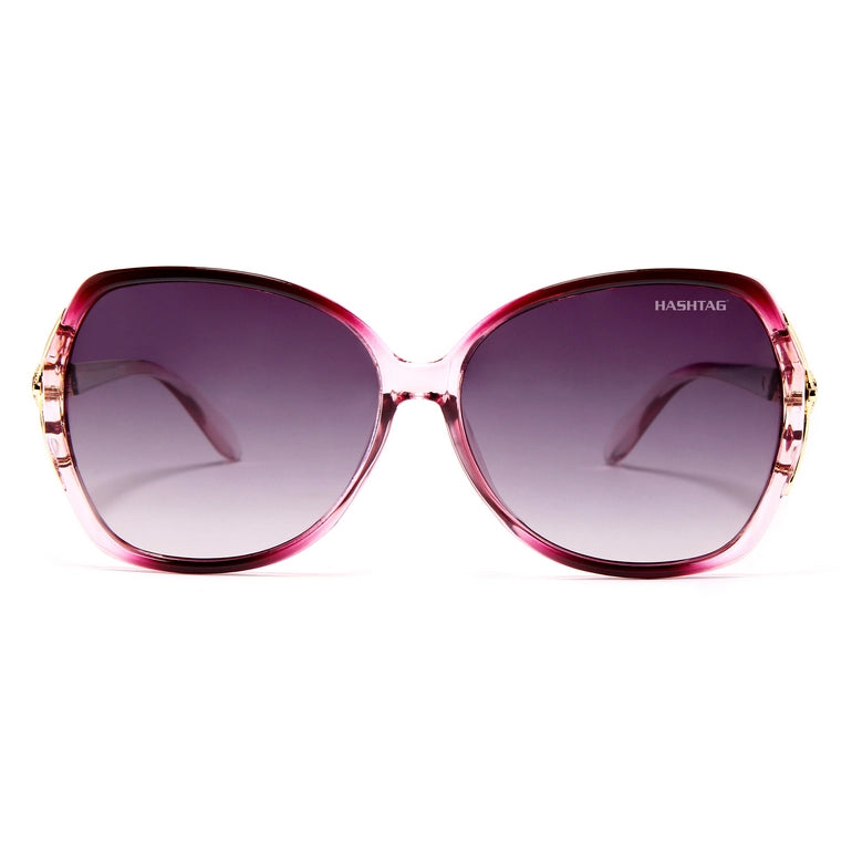 Hueless | Gradient Purple Medium Full Rim Butterfly Sunglasses for Women [Polarized]