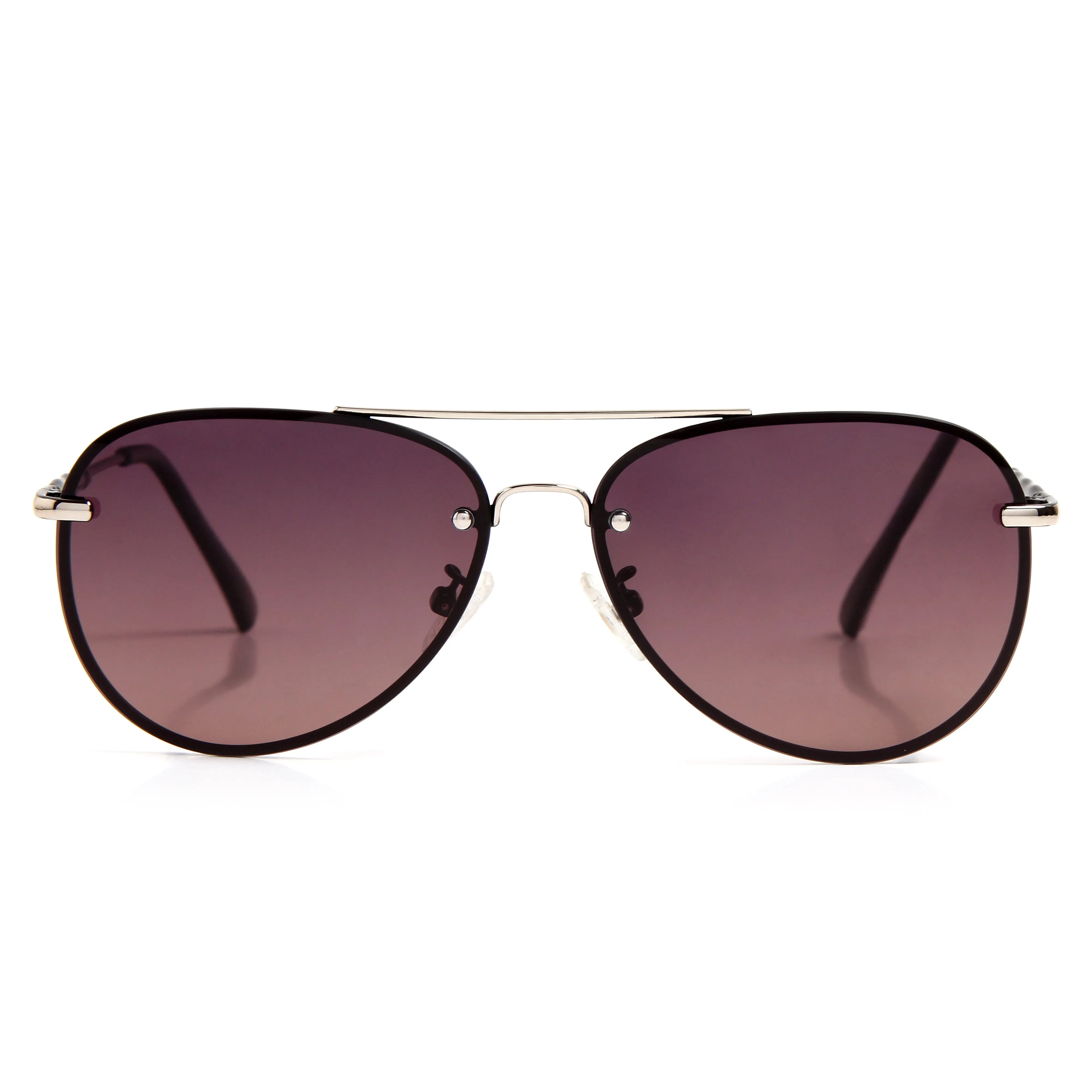 Nuvia | Gradient Pink brown Medium Full Rim Aviator Sunglasses for Men & Women [Polarized]