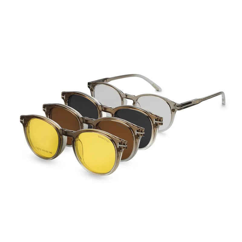 Xalora | Gradient Brown Small Full Rim Oval Clip-on for Men & Women [Clip-on]