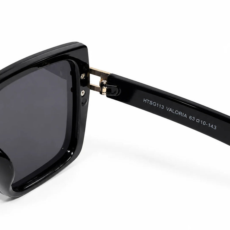 Valoria | Black Large Full Rim Square Sunglasses for Women [UV-protected]