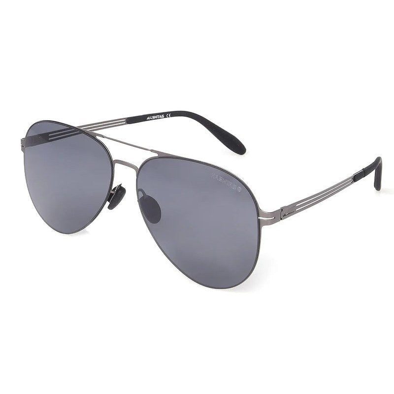 Aurion Silver Medium Full Rim Aviator Sunglasses for Men — Hashtag Eyewears