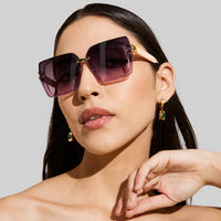 Valoria | Pink Large Full Rim Square Sunglasses for Women [UV-protected]