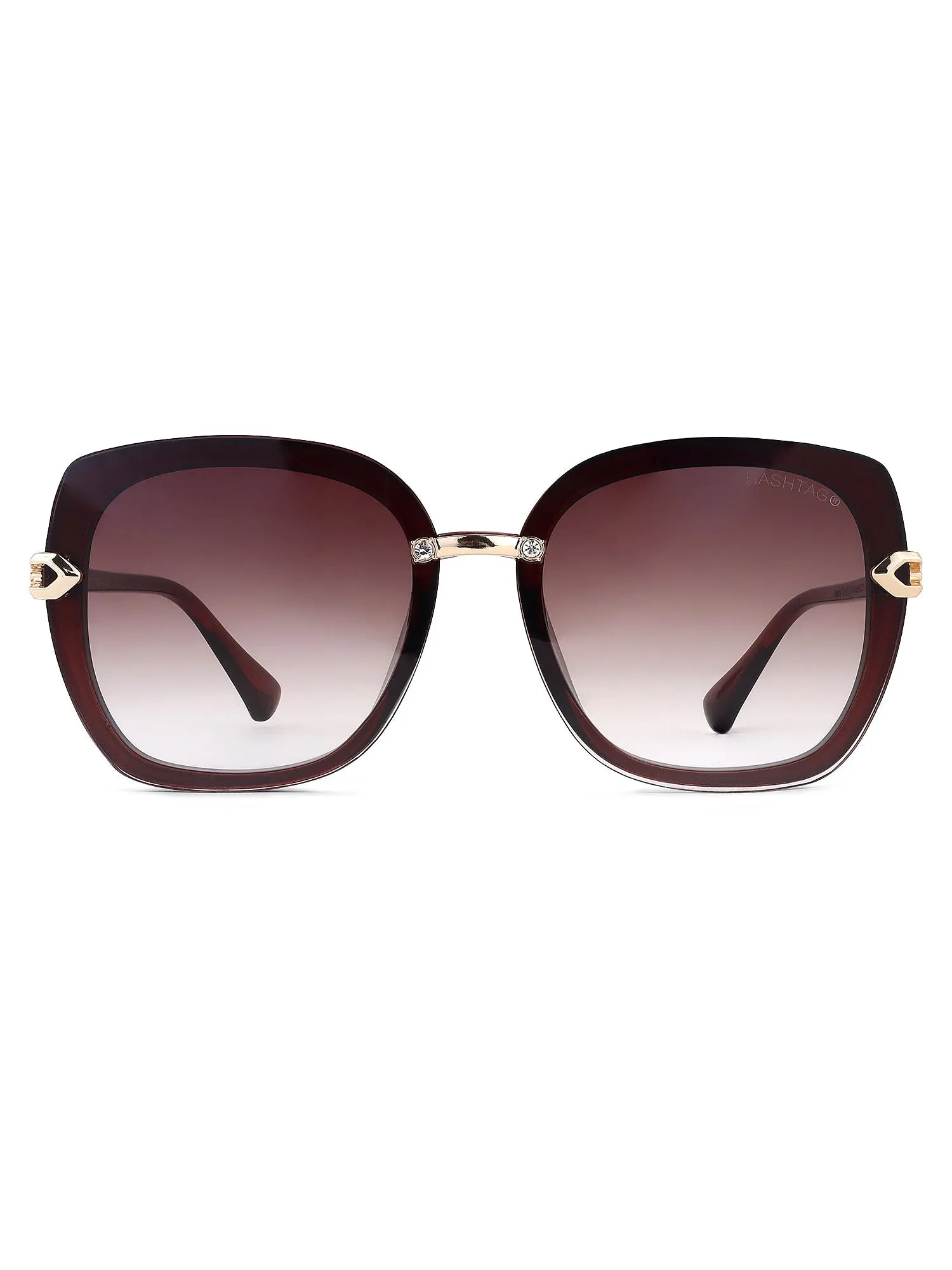 Thalron | Gradient Brown Large Full Rim Butterfly Sunglasses for Men & Women [UV-protected]