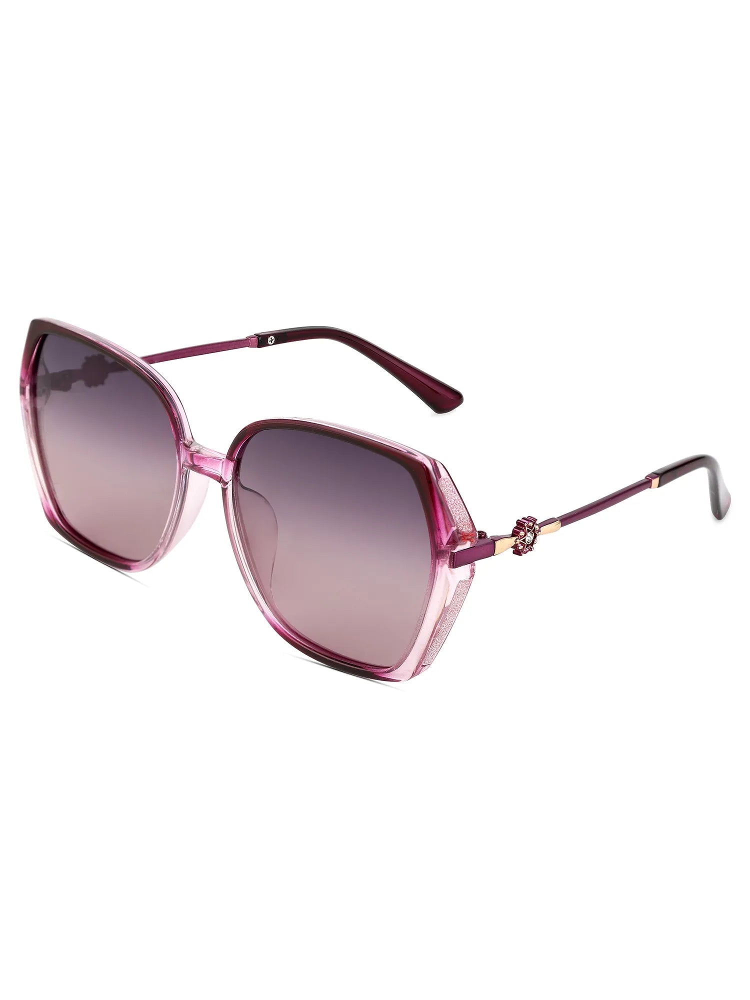 Vortan | Purple Gradient Large Full Rim Square Sunglasses for Women [Polarized]