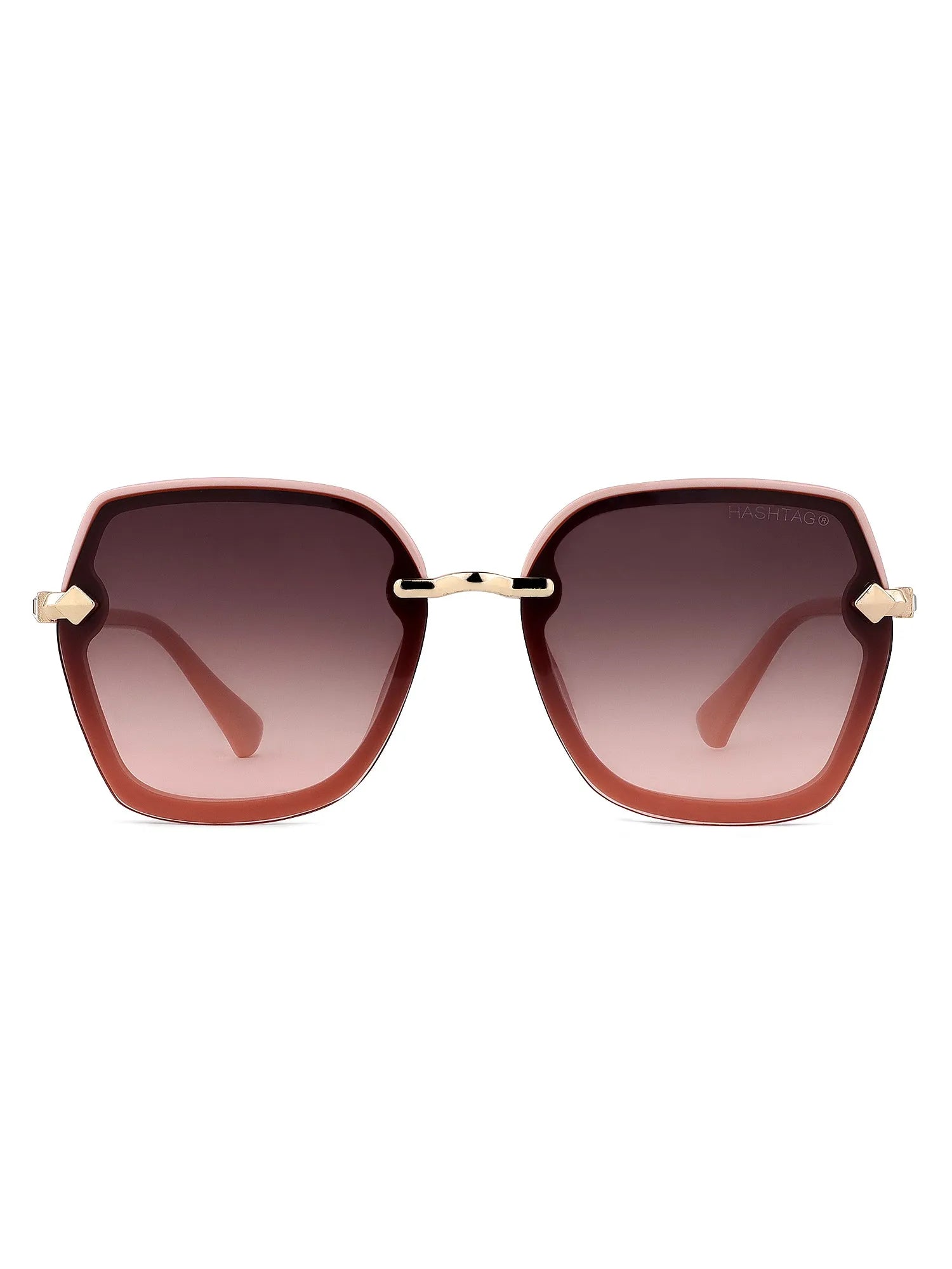Xyrion | Gradient Brown & Pink Large Full Rim Butterfly Sunglasses for Men & Women [UV-protected]