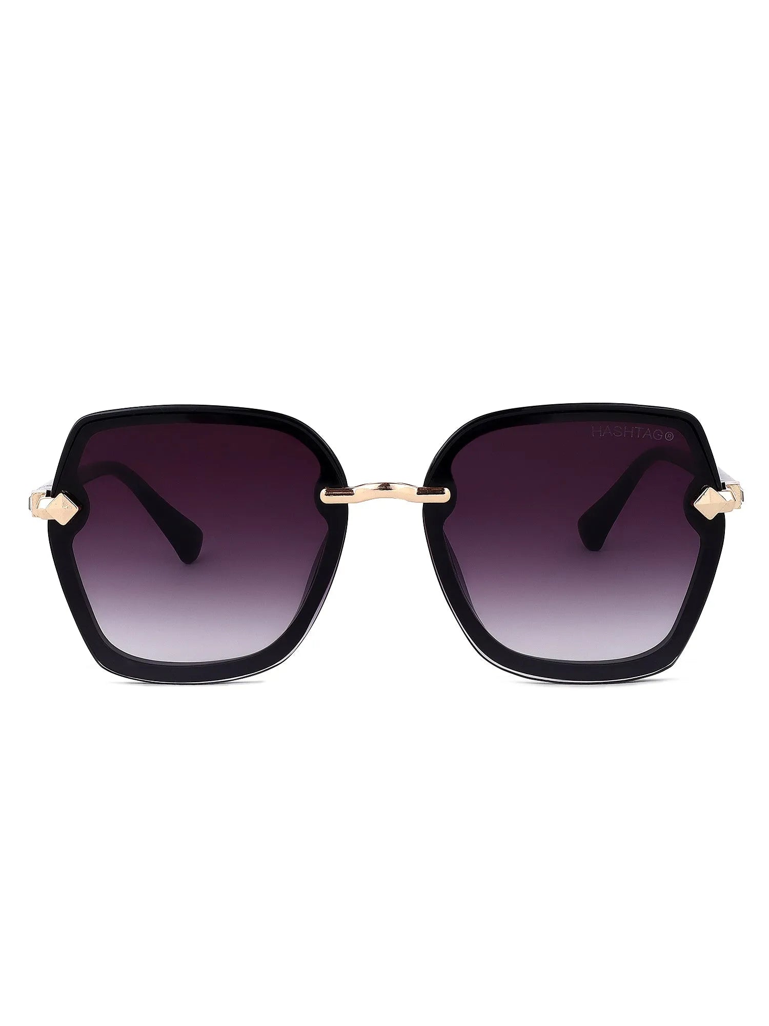 Xyrion | Gradient Black Large Full Rim Butterfly Sunglasses for Men & Women [UV-protected]