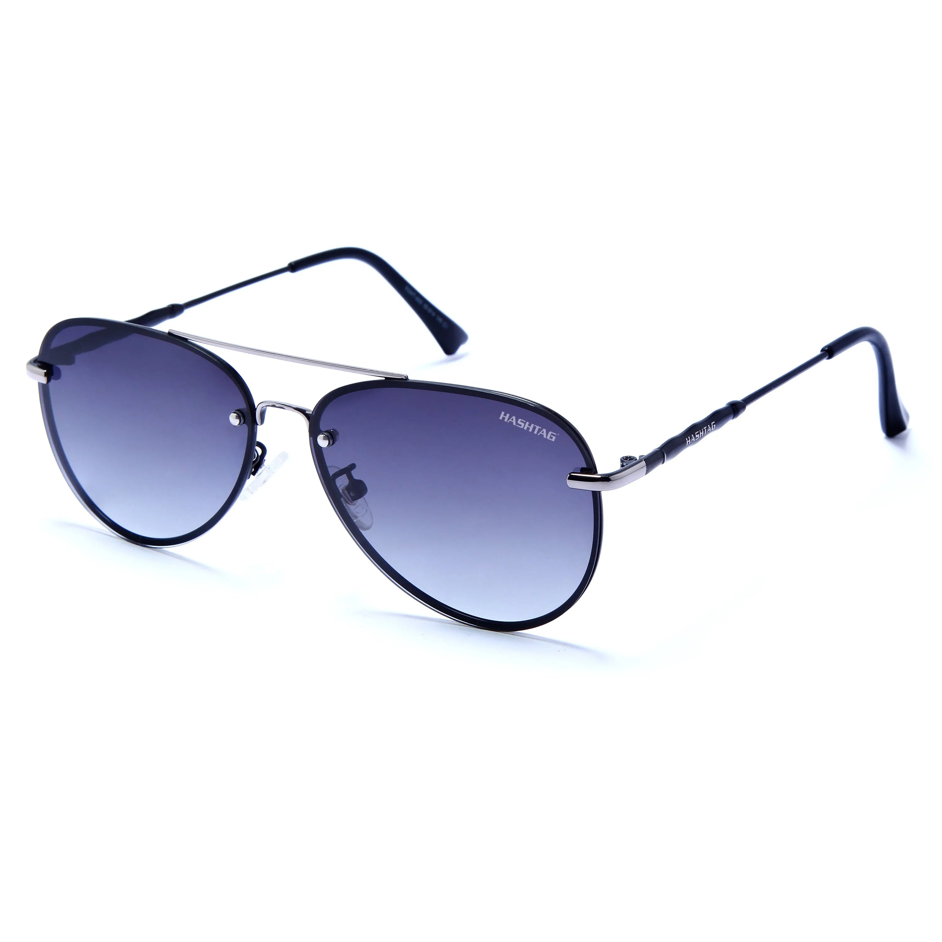 Nuvia | Gradient Blue Medium Full Rim Aviator Sunglasses for Men & Women [Polarized]