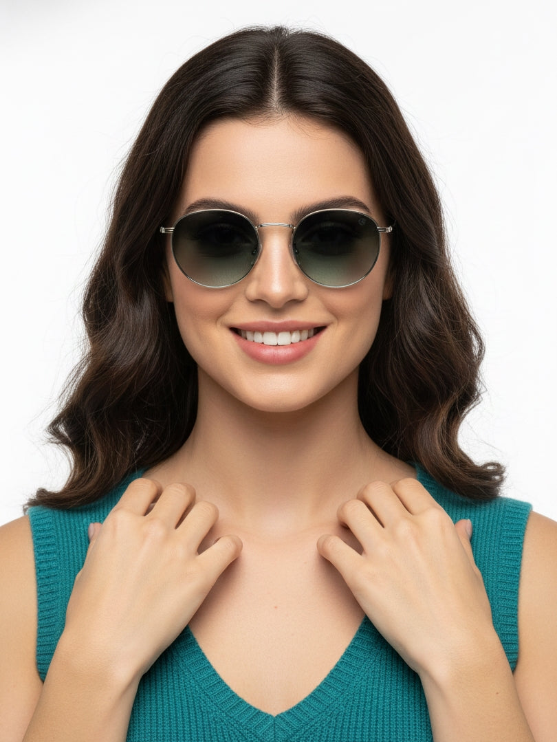 Solyra | Green Medium Full Rim Oval Sunglasses for Men [UV-protected]