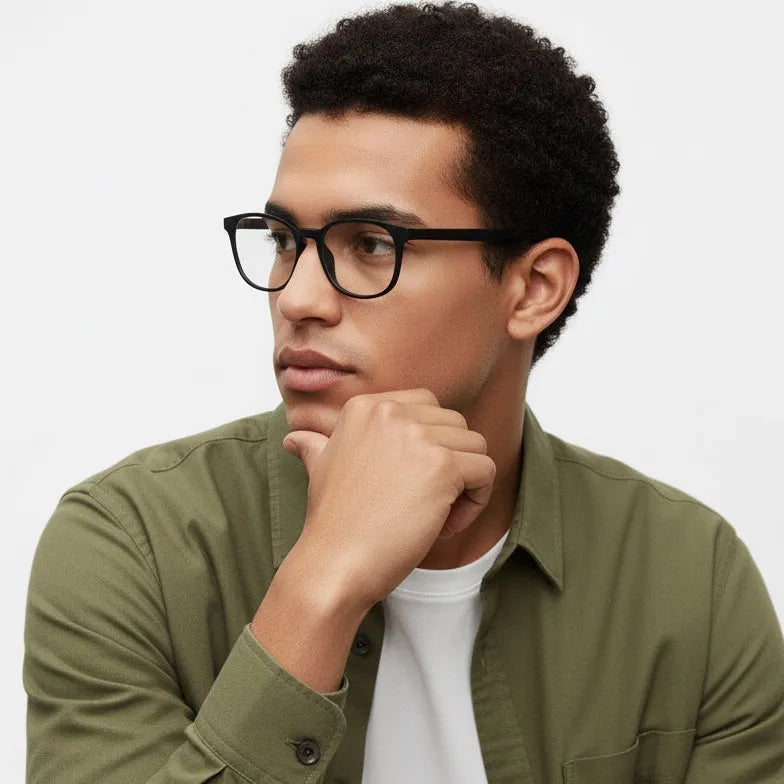 Clario | Green Medium Full Rim RECTANGLE Computer Glasses for Men & Women [Blue Block]