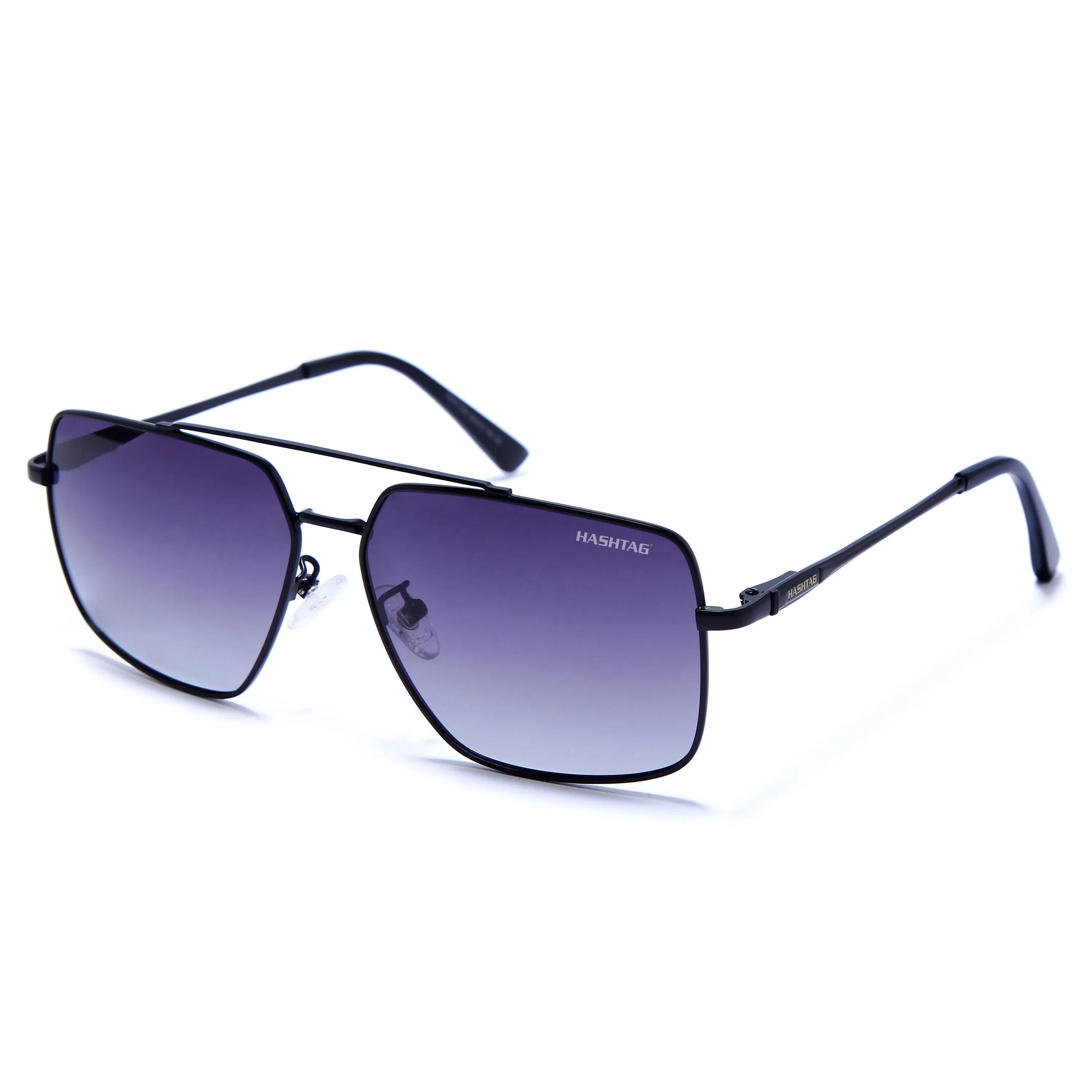Kynra | Black Large Full Rim Aviator Sunglasses for Men & Women [Polarized]