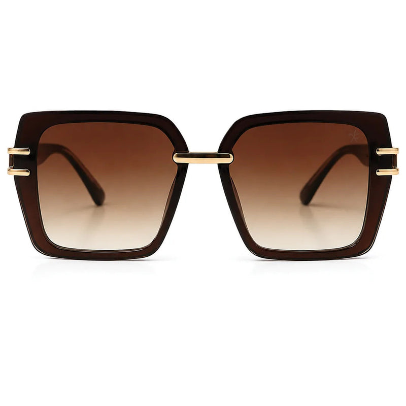 Valoria | Brown Large Full Rim Square Sunglasses for Women [UV-protected]