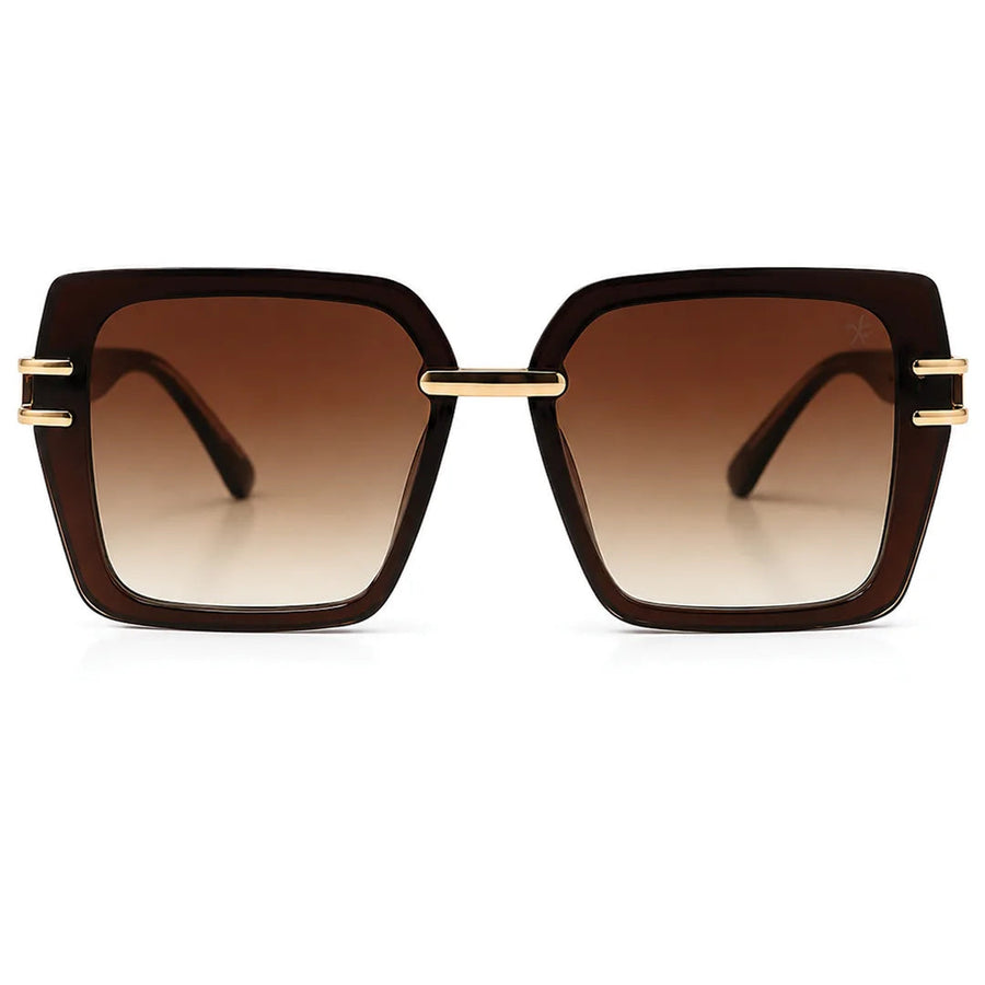 Valoria | Brown Large Full Rim Square Sunglasses for Women [UV-protected]