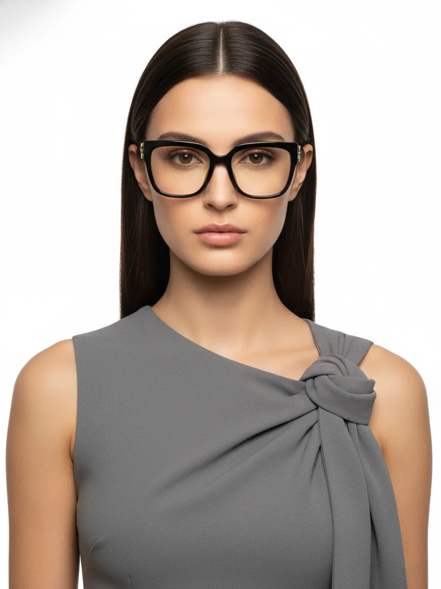 DayLight | Transparent/Black Large Full Rim Square Sunglasses for Men & Women [Photochromic]