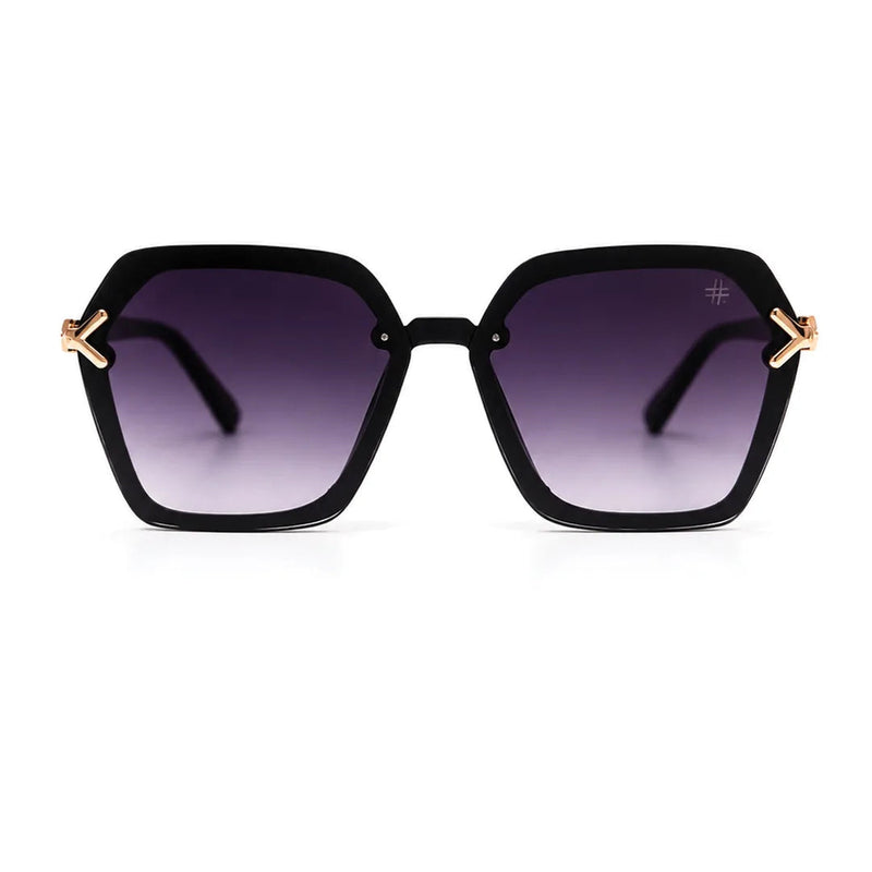 Veilion | Purple Large Full Rim Hexagonal Sunglasses for Women [UV-protected]