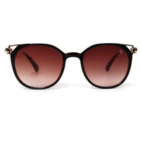 Vortex | Brown Medium Full Rim Round Sunglasses for Women [UV-protected]