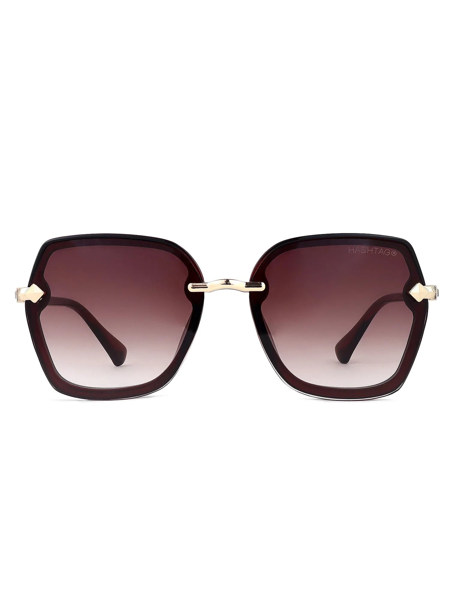 Xyrion | Gradient Brown Large Full Rim Butterfly Sunglasses for Men & Women [UV-protected]