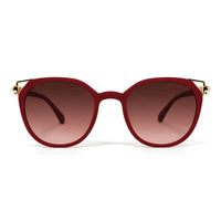 Vortex | Red Medium Full Rim Round Sunglasses for Women [UV-protected]