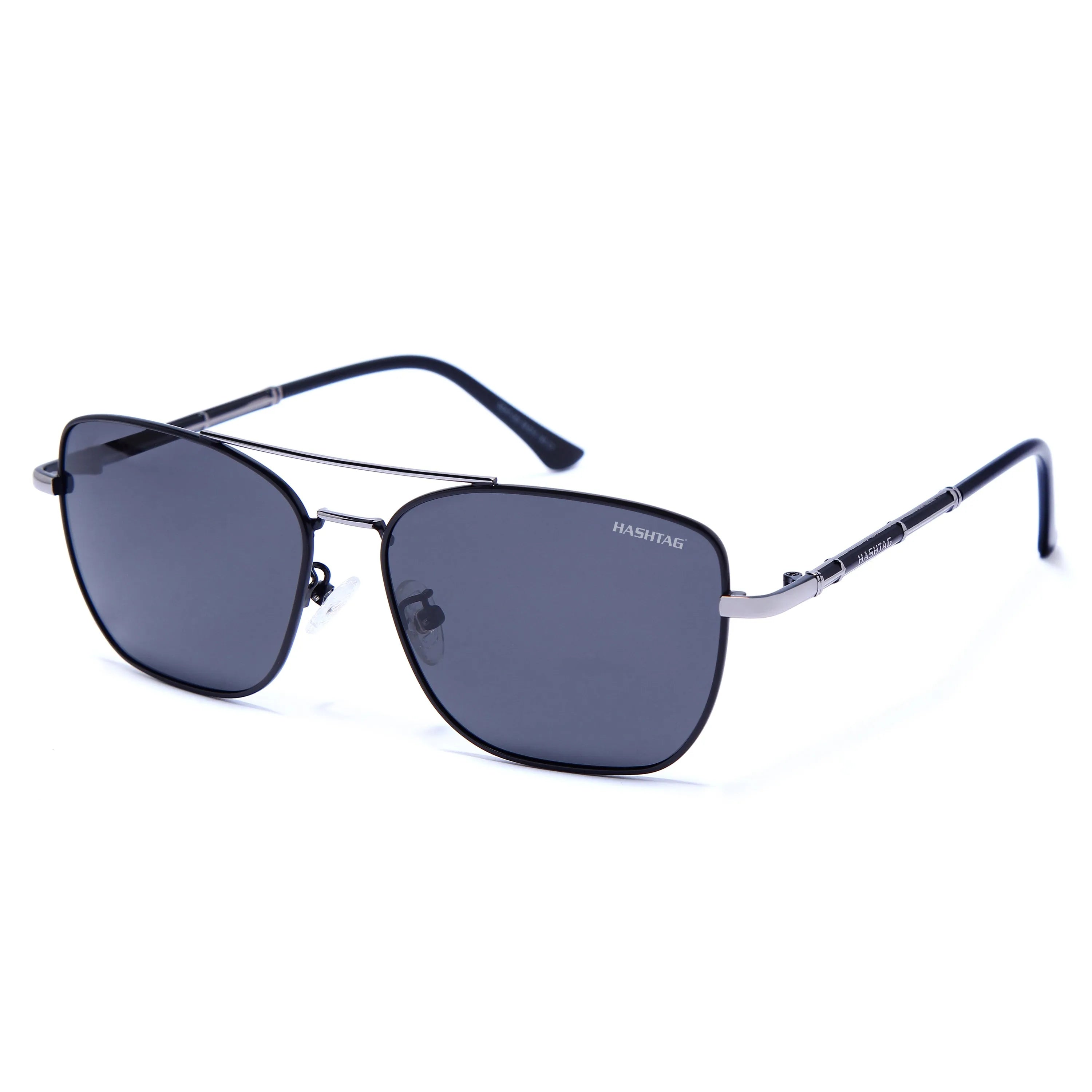 Enira | Grey Large Full Rim RECTANGLE Sunglasses for Men & Women [Polarized]
