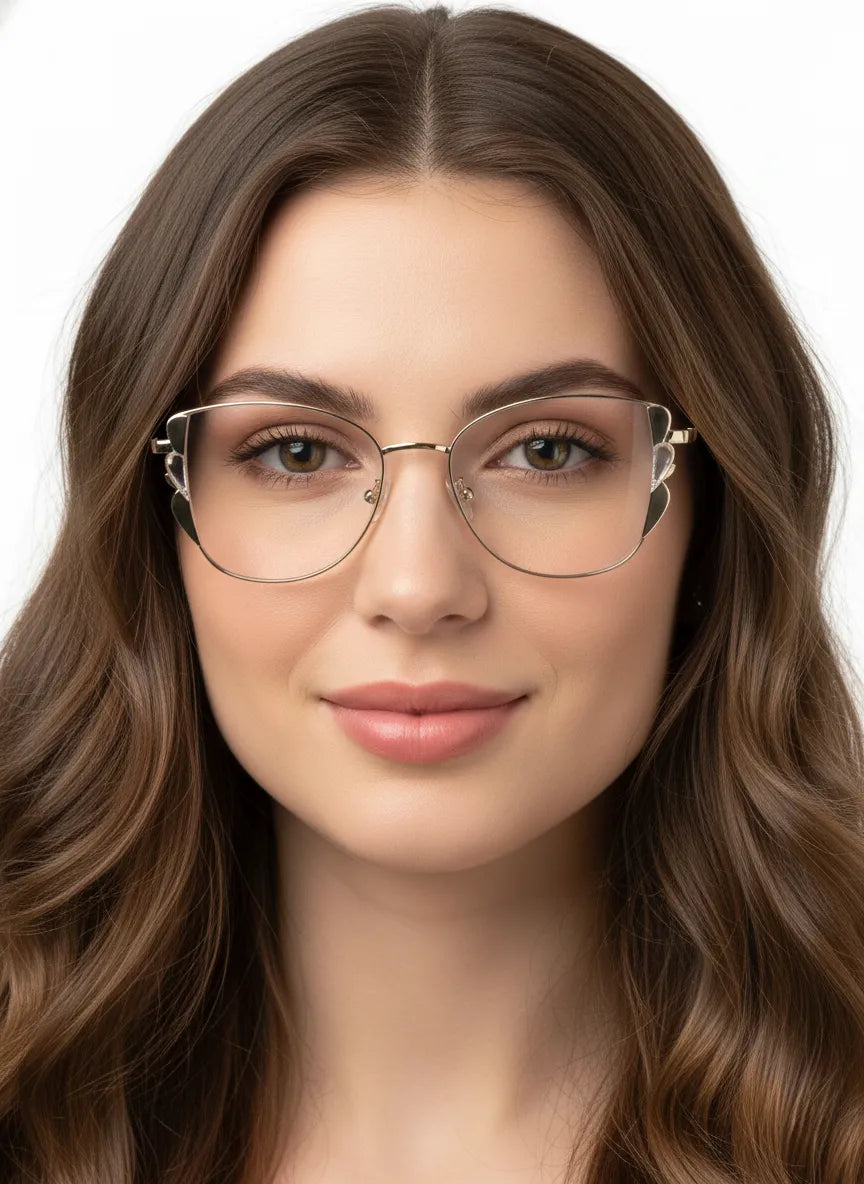 Astralor | Golden & Black Medium Full Rim Cateye Sunglasses for Women [Photochromic]