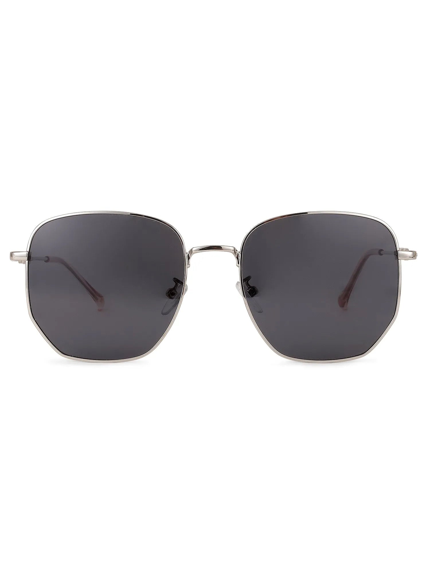 Solarion | Silver Large Full Rim Square Sunglasses for Men & Women [Polarized]