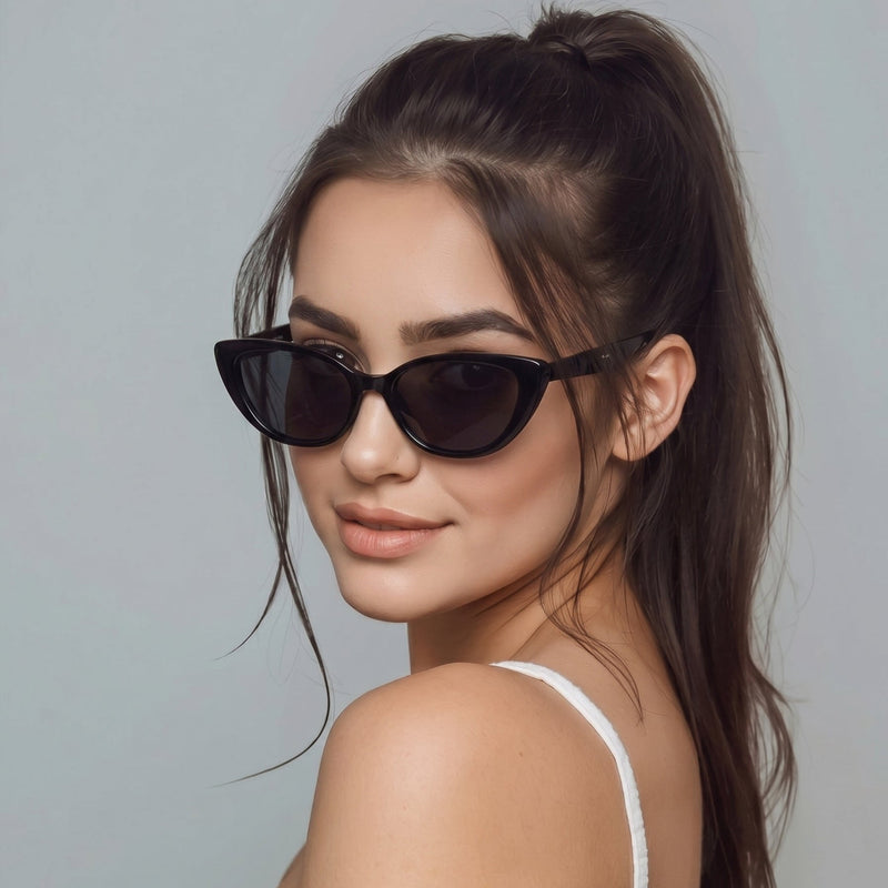 Ultravox | Transparent-Black Medium Full Rim Cat-Eye Sunglasses for Women [UV-protected] HASHTAG X WHITECHERRY