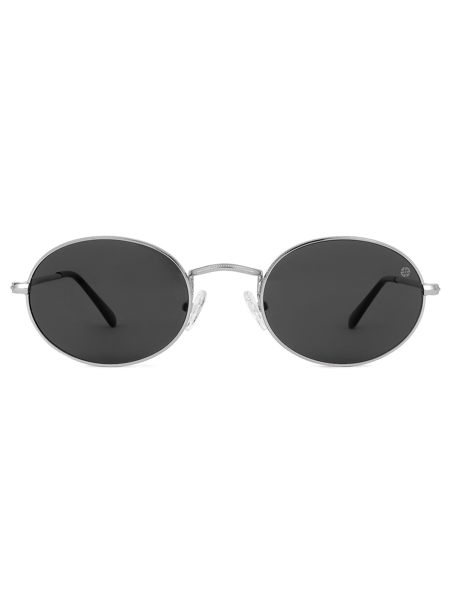 Nimbra | Silver Small Full Rim Oval Sunglasses for Women [UV-protected]
