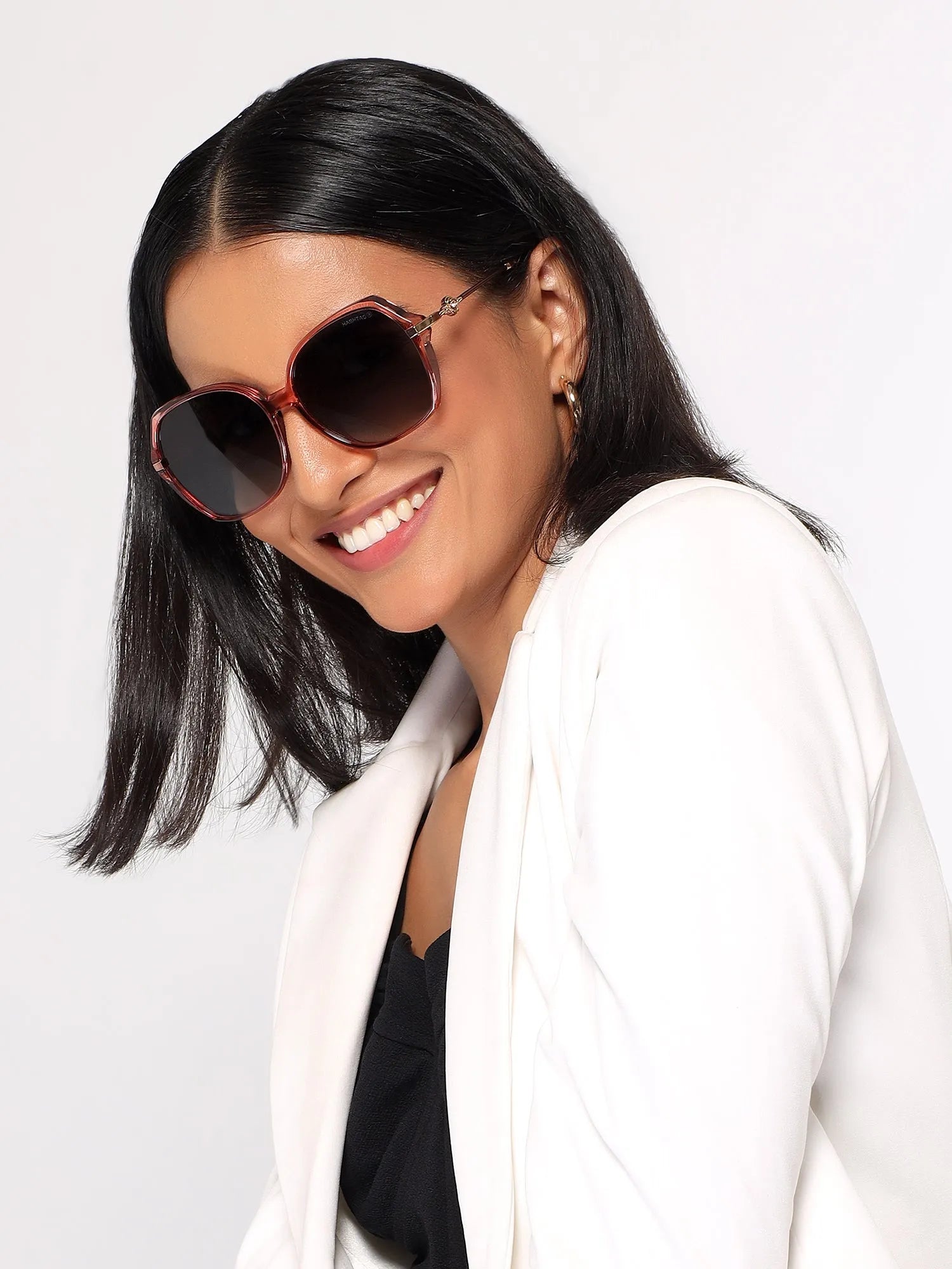 Titanis | Pink Large Full Rim Oval Sunglasses for Women [Polarized]