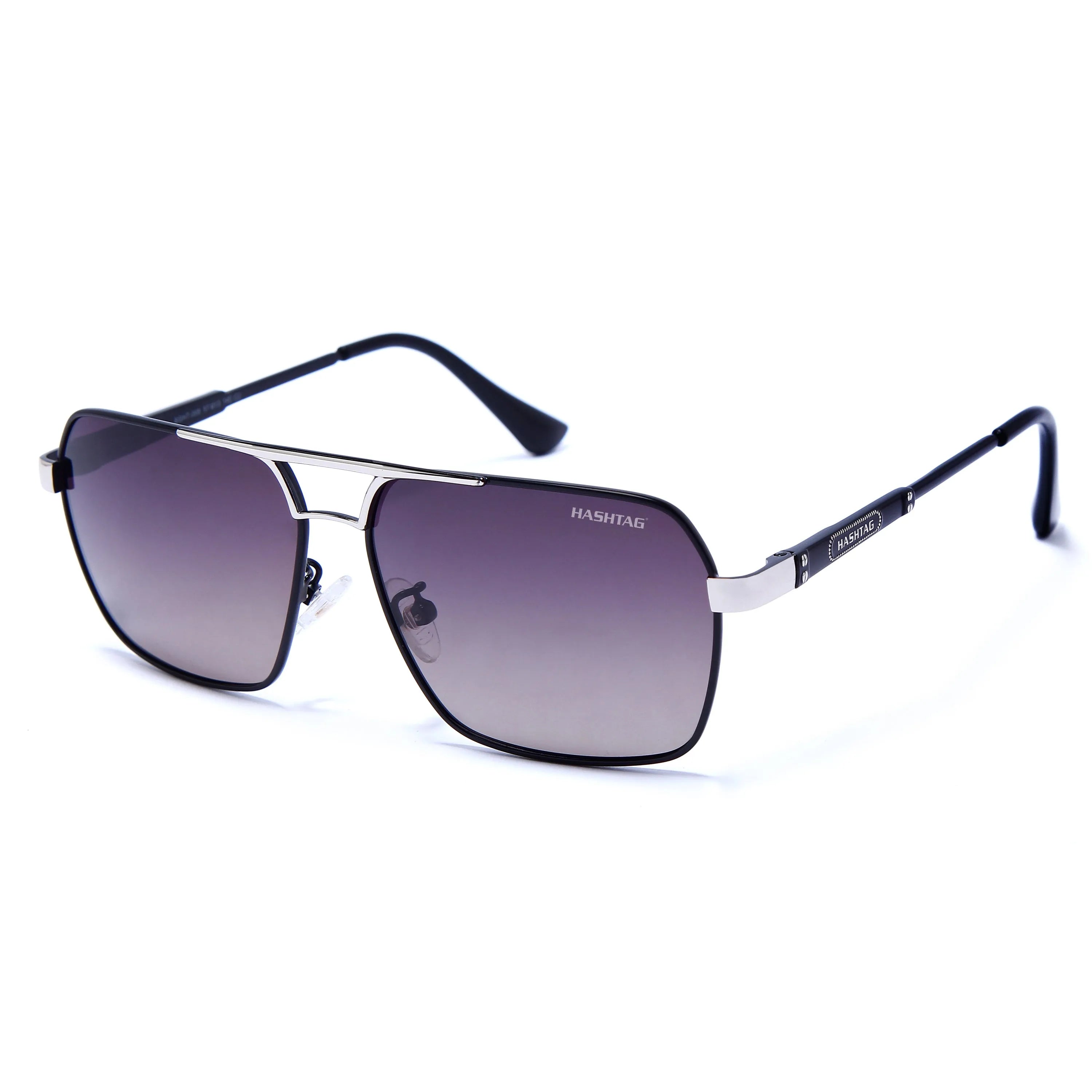 Inferna | Gradient Purple brown Medium Full Rim RECTANGLE Sunglasses for Men & Women [Polarized]
