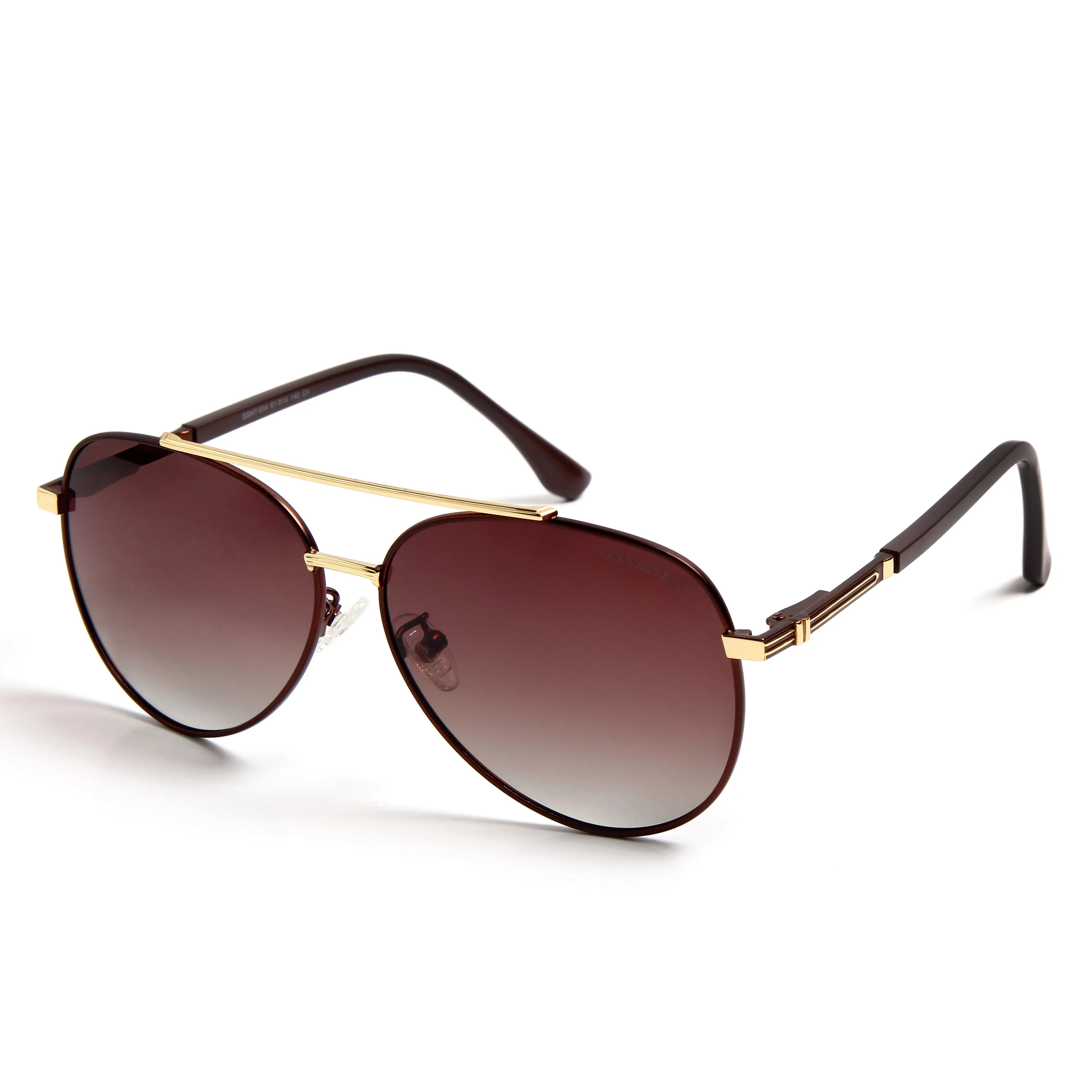 Ambience | Gradient Brown Large Full Rim Aviator Sunglasses for Men & Women [Polarized]
