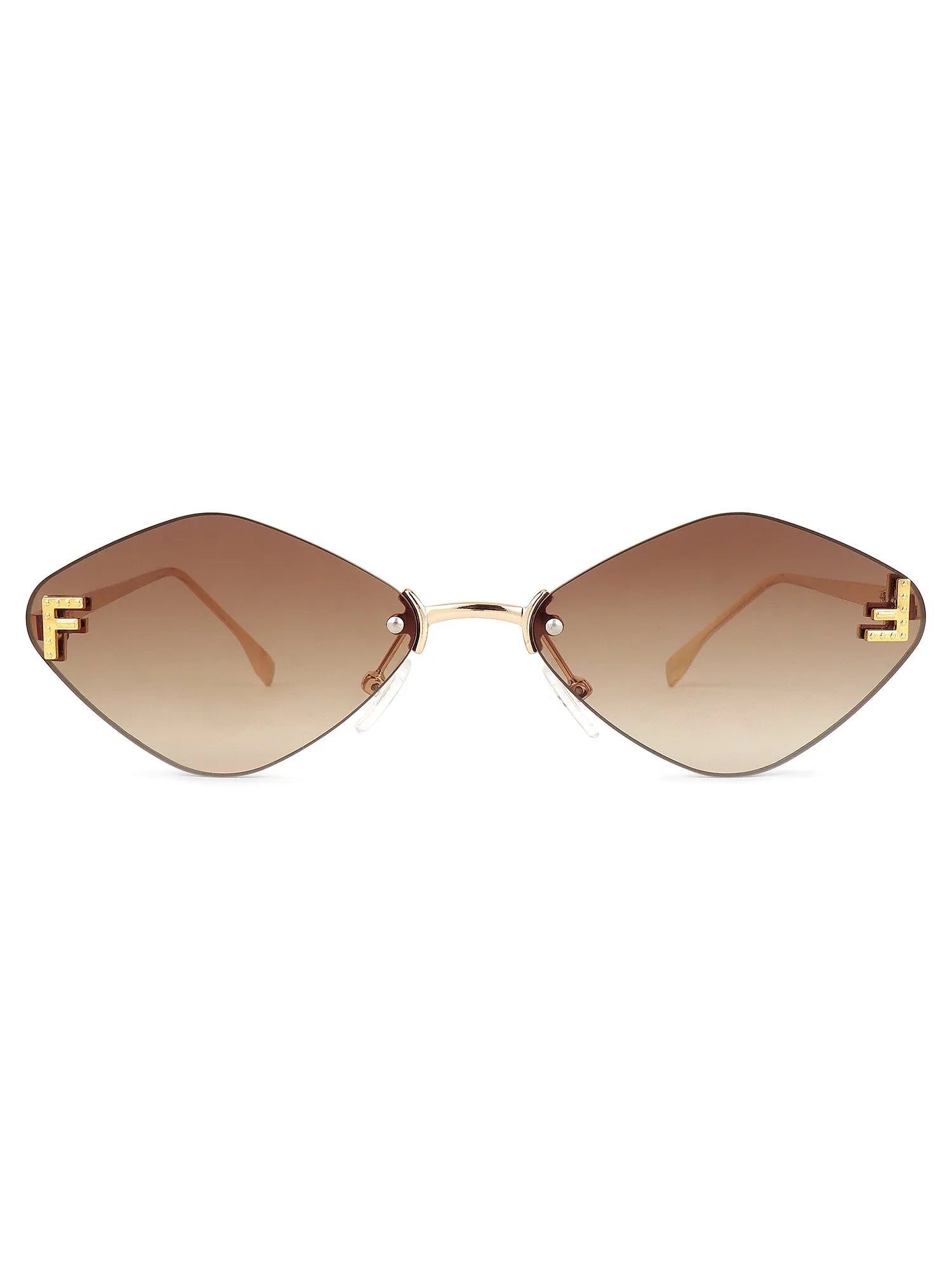 Xelora | Gradient Yellow Small Rim Less Diamond Sunglasses for Women [UV-protected]