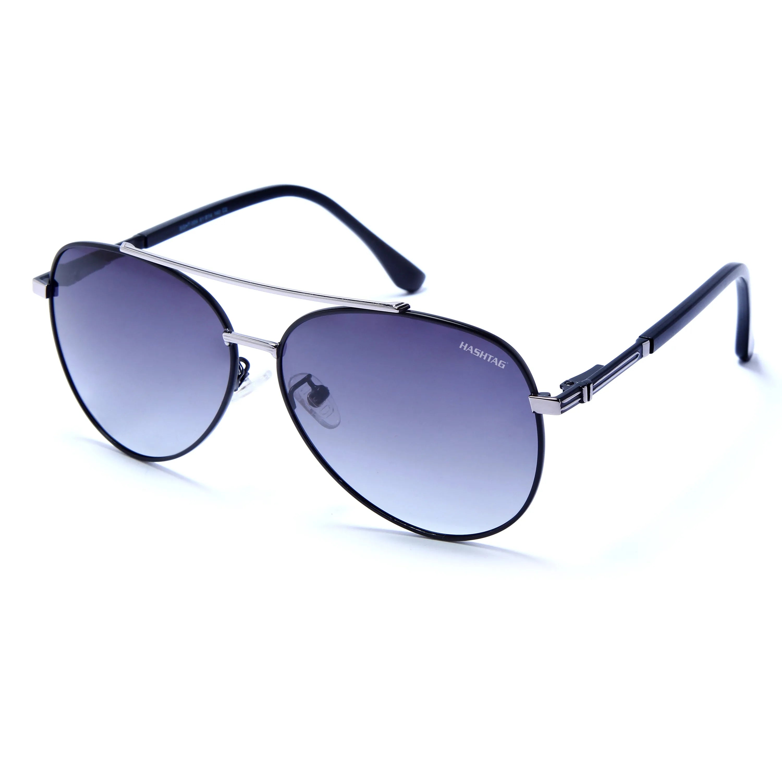 Ambience | Gradient Blue Large Full Rim Aviator Sunglasses for Men & Women [Polarized]