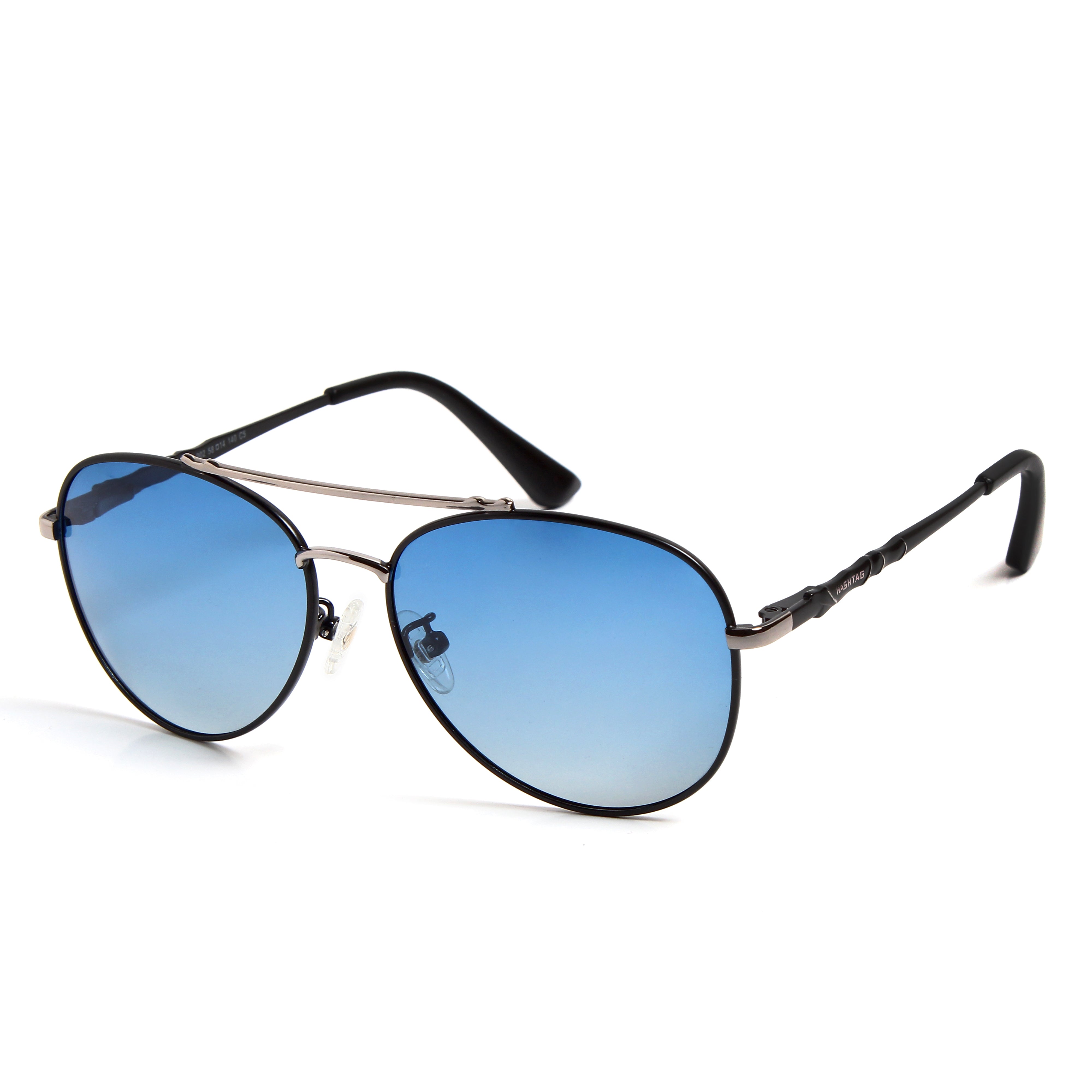 Hashtag Aviator Large Polarized Sunglasses with 100% UV Protection SGHT54-02-C5 - Blue