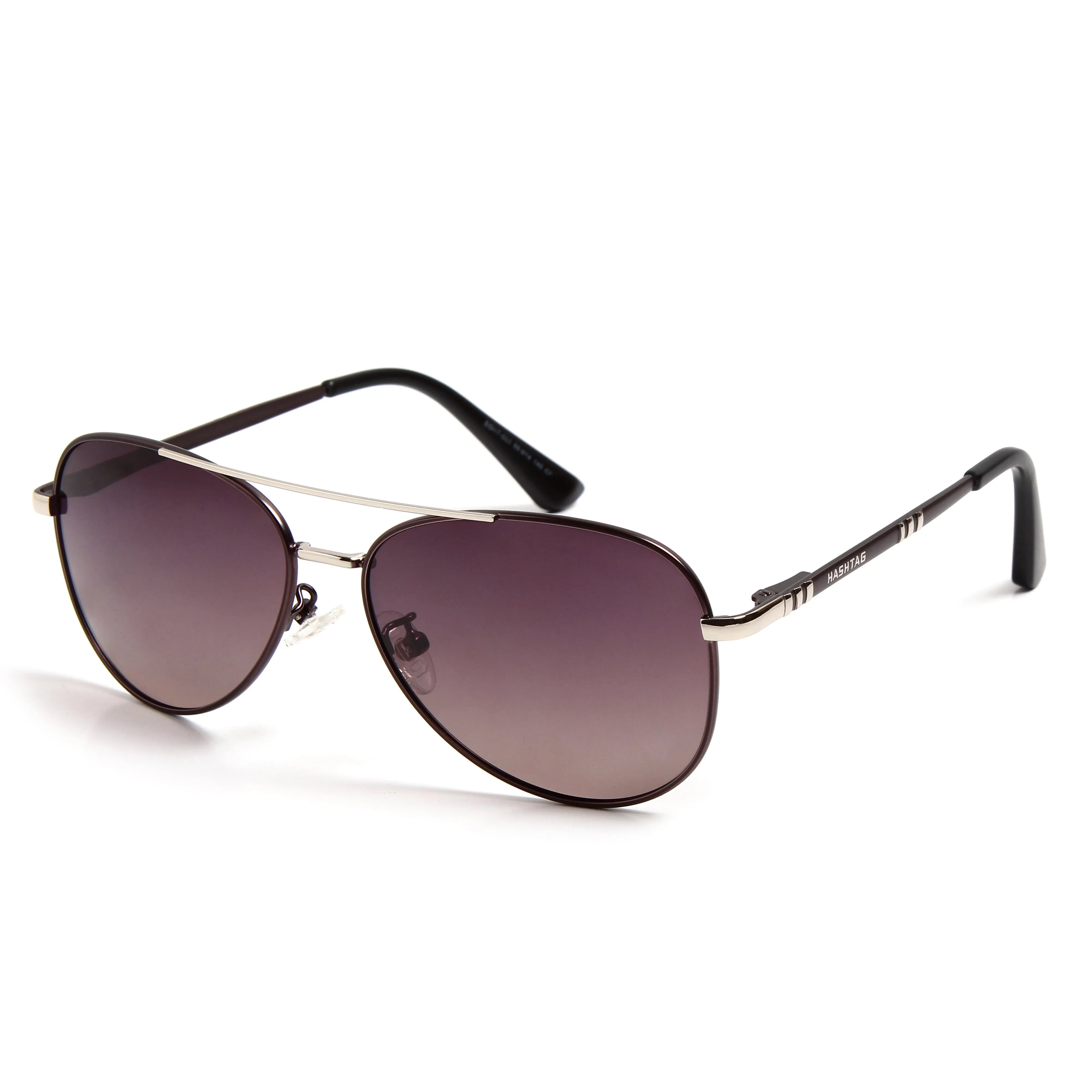 Tessera | Gradient Pink Brown Medium Full Rim Aviator Sunglasses for Men & Women [Polarized]
