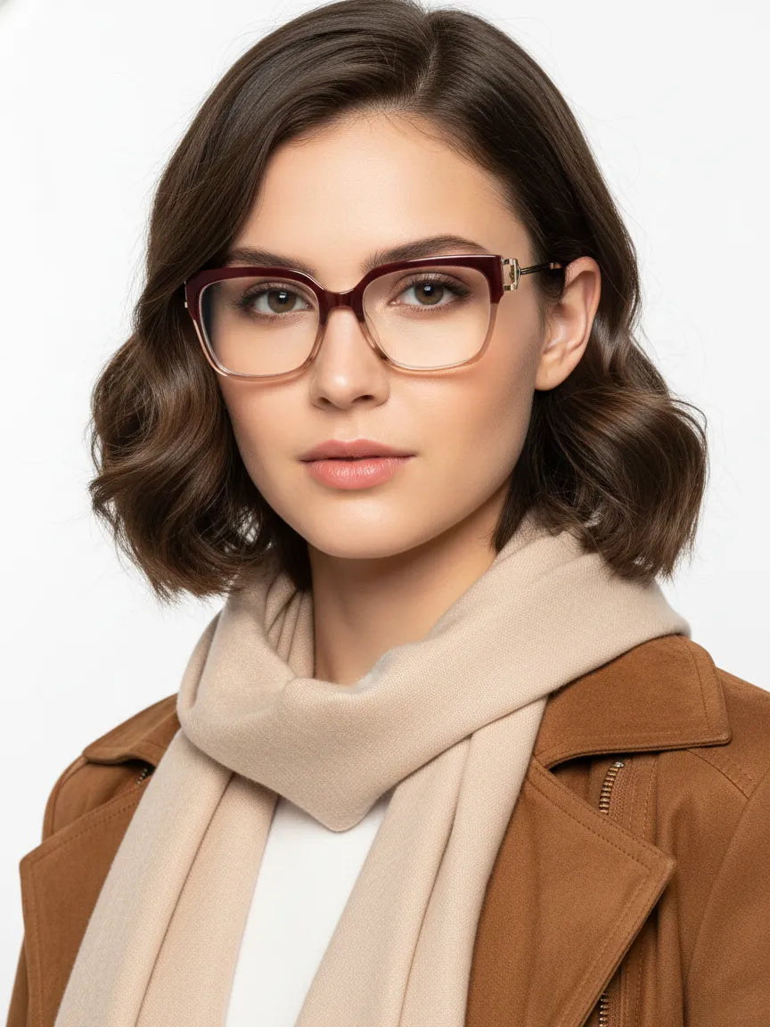 DayLight | Transparent/Brown Large Full Rim Square Sunglasses for Men & Women [Photochromic]