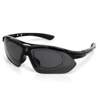 Valkor | Black Free Size Half Rim Shield Sports Sunglasses for Men & Women Changeable Lens[Polarized]