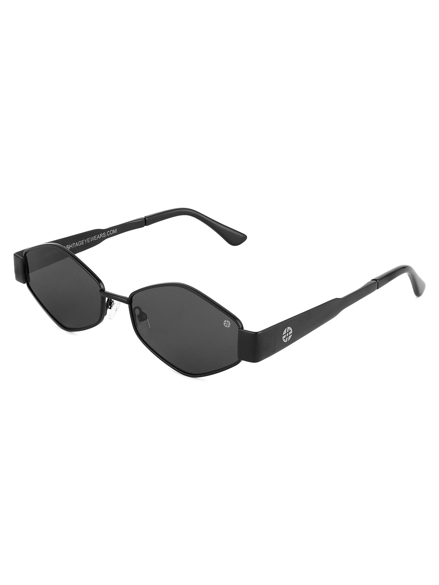 Ecliptor | Black Medium Full Rim Diamond Sunglasses for Women [UV-protected]