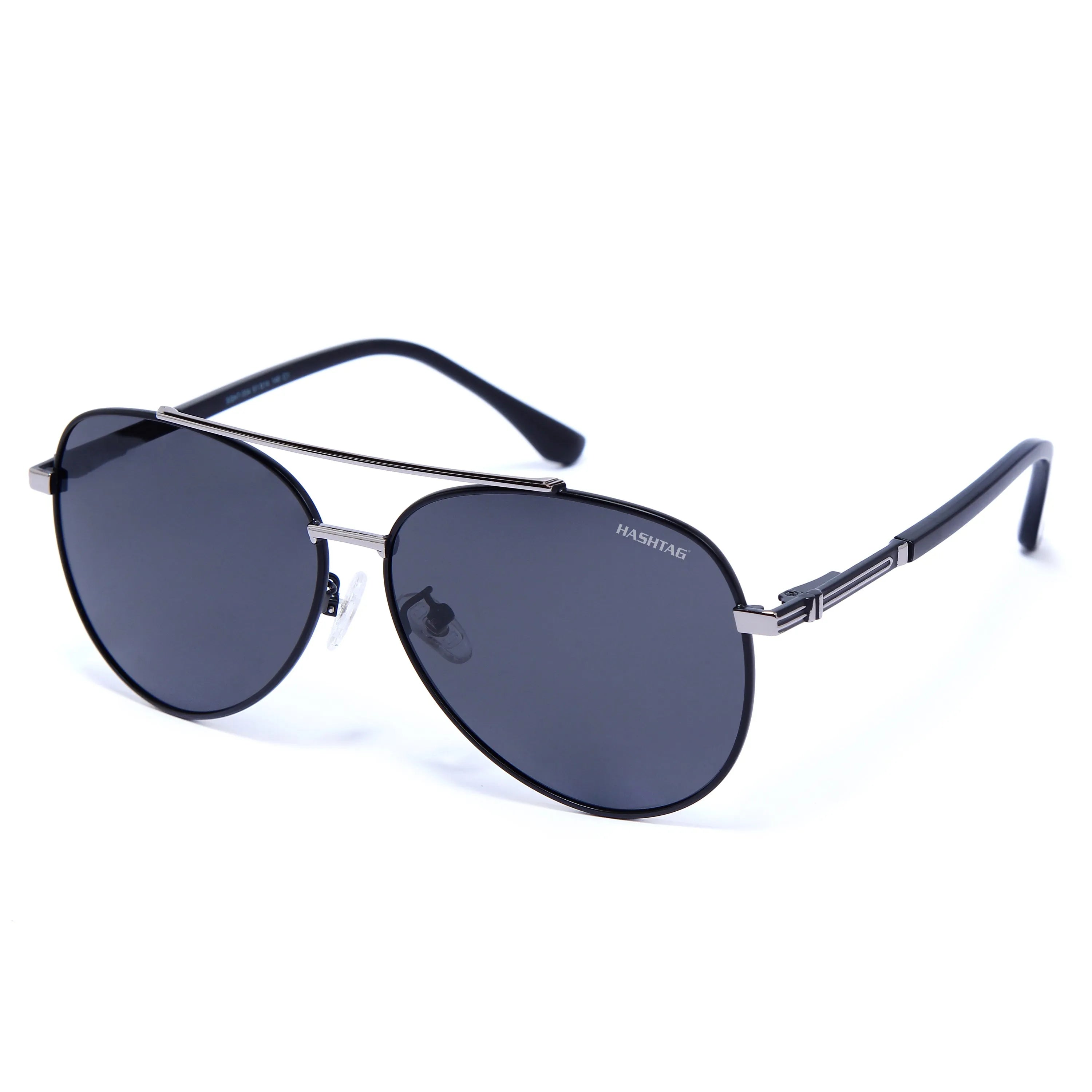Ambience | Grey Medium Full Rim Aviator Sunglasses for Men & Women [Polarized]