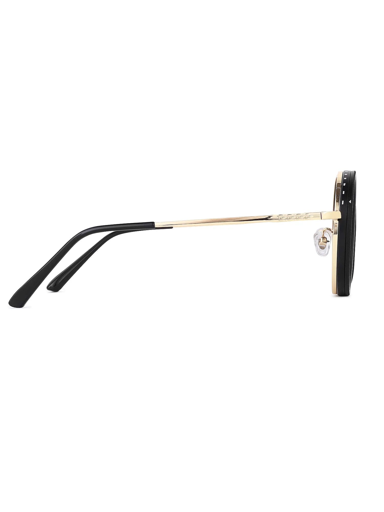 APERTURE SB | Golden & Black Large Full Rim Round Sunglasses for Men & Women [Tint Adjustable]