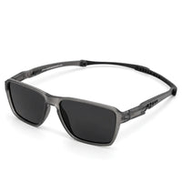 Rift | Grey/Black Large Full Rim Rectangle Sports Sunglasses for Men & Women [Polarized]