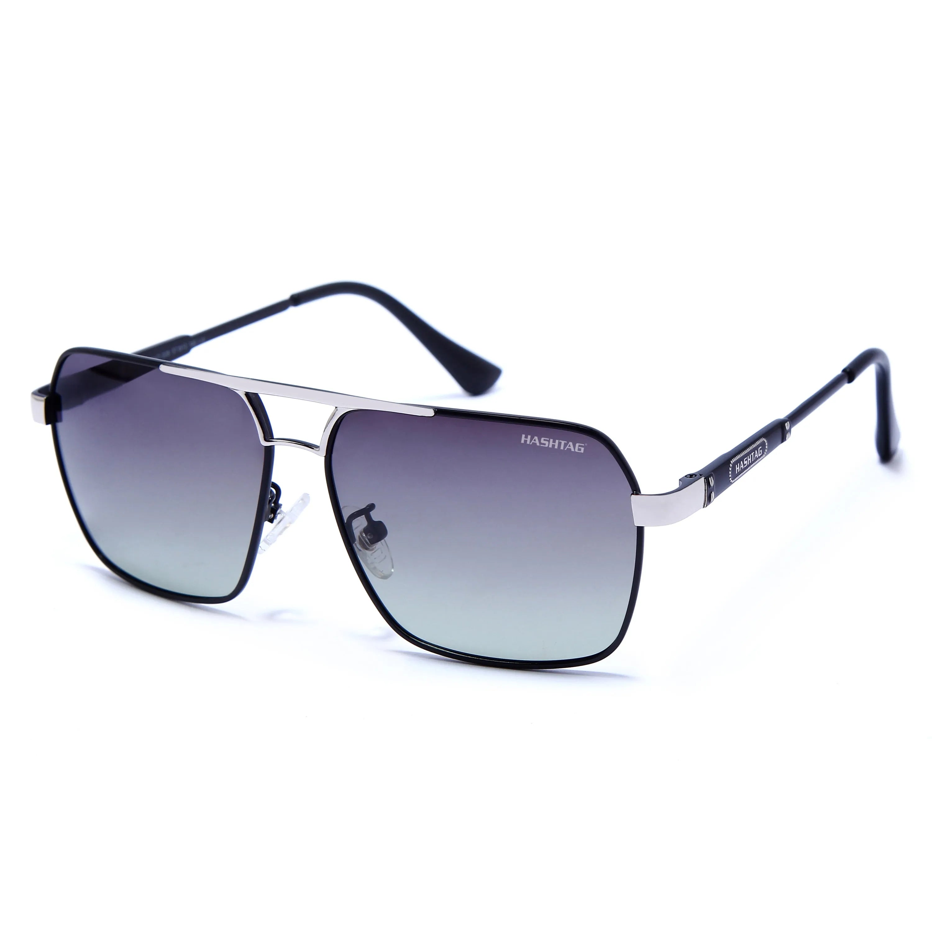 Inferna | Gradient Purple Green Medium Full Rim RECTANGLE Sunglasses for Men & Women [Polarized]